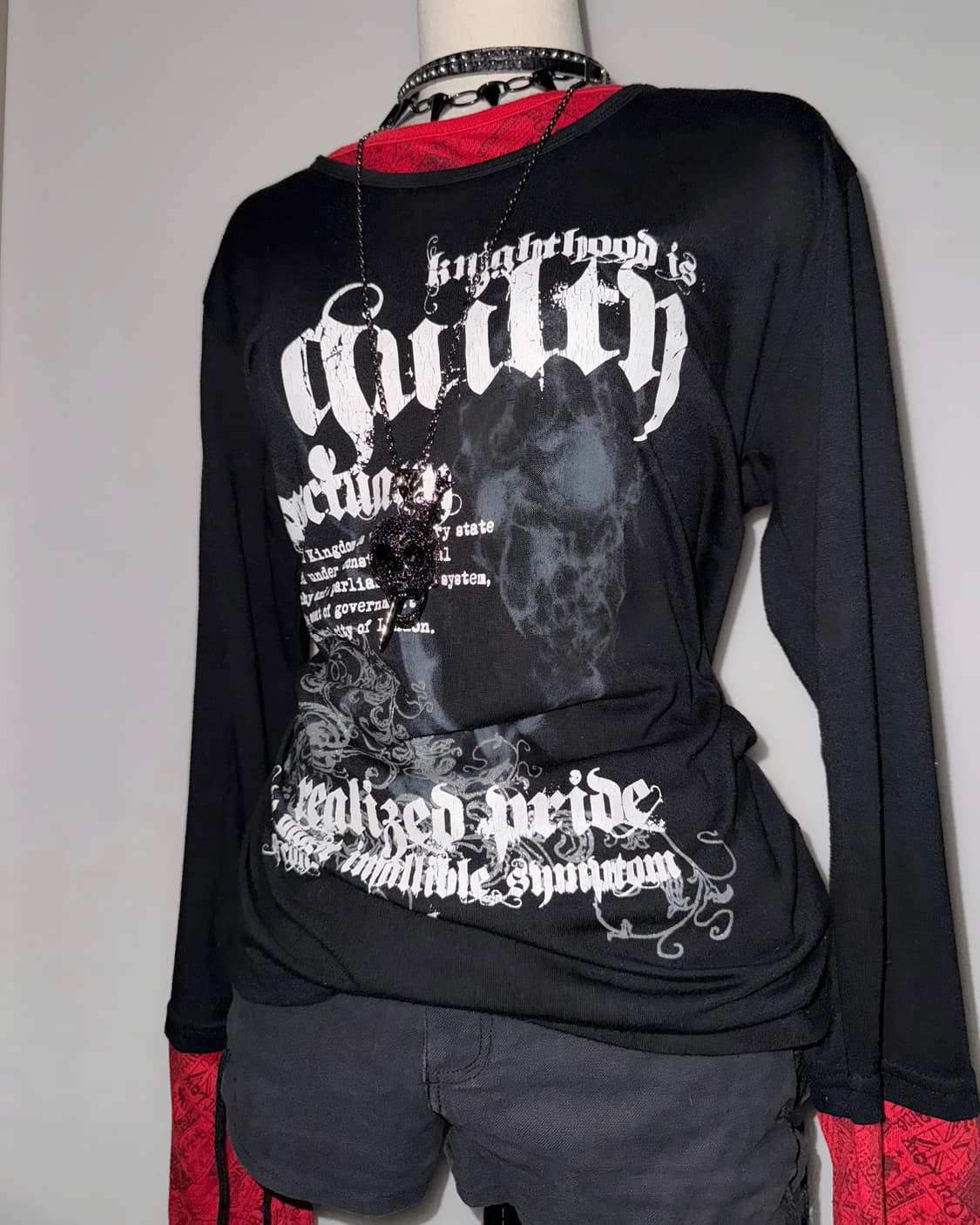 펑크 프린팅 레이어드 롱슬리브 상품이미지5