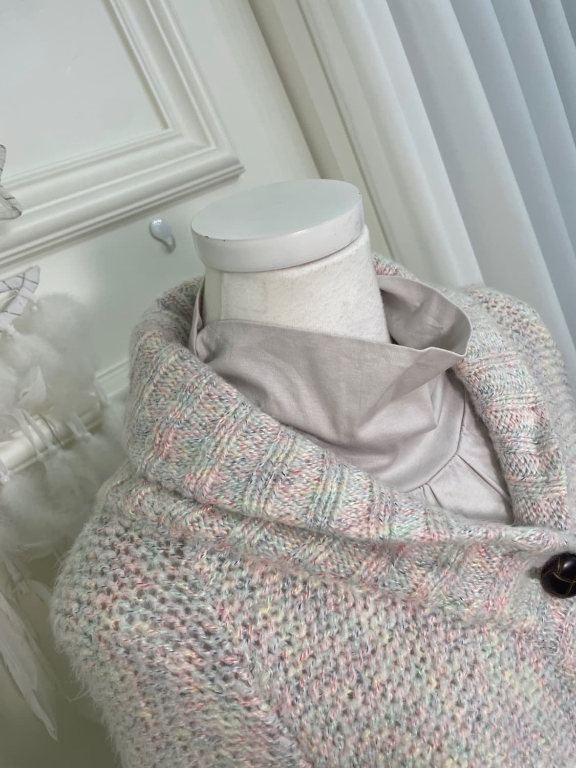 sheer gray rainbow mori sweater cape&nec 상품이미지9
