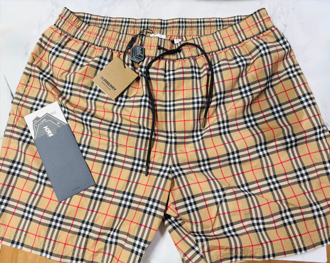 버버리 스몰 스케일 체크 드로우코드 스윔 쇼츠 아카이브 베이지 XXL 상품이미지2