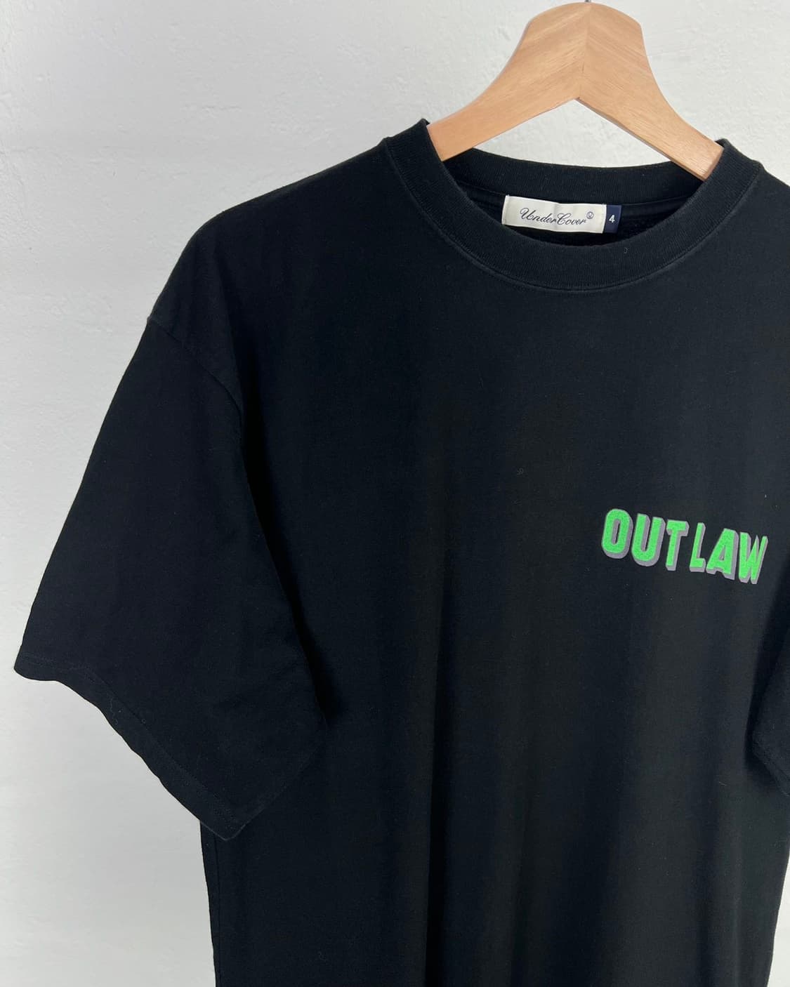 언더커버 블랙 out law 그래픽 코튼 하프티 상품이미지2
