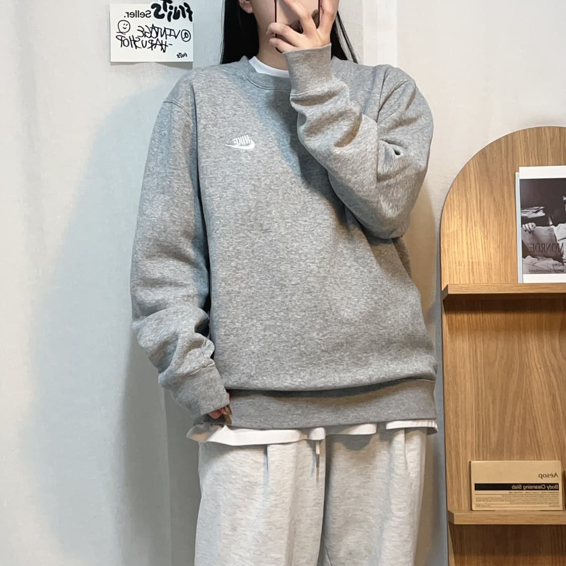 [정품] 나이키 그레이 푸츄라 맨투맨 [ XL ] 상품이미지1