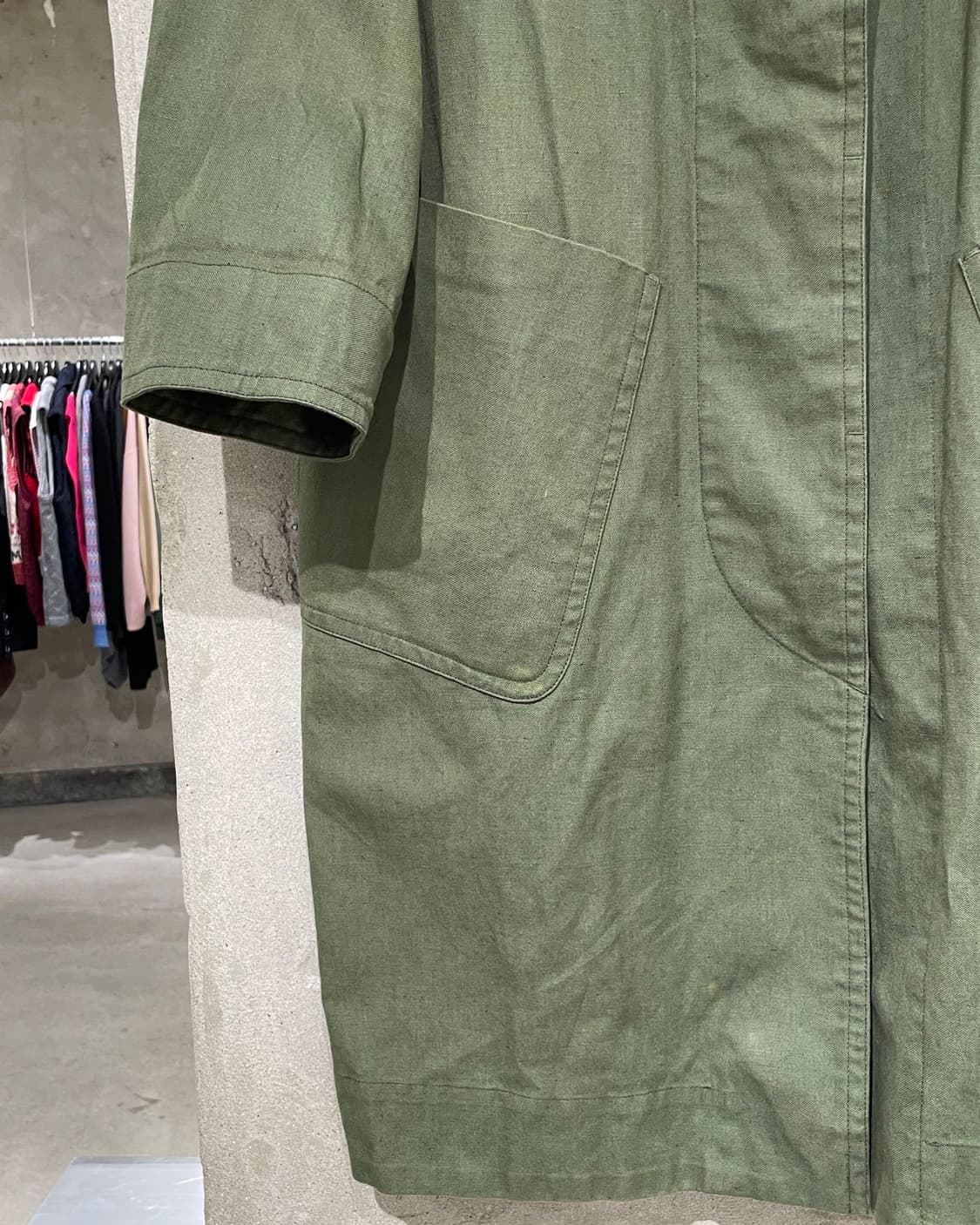 이자벨 마랑 에뚜왈 그린 히든 버튼 코튼 코트 상품이미지4