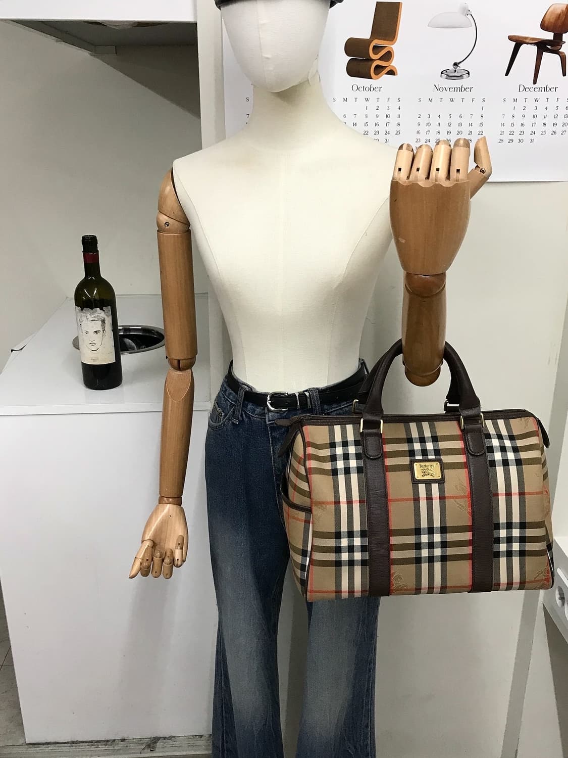 버버리 금장 노바체크 보스턴백 가방 상품이미지10