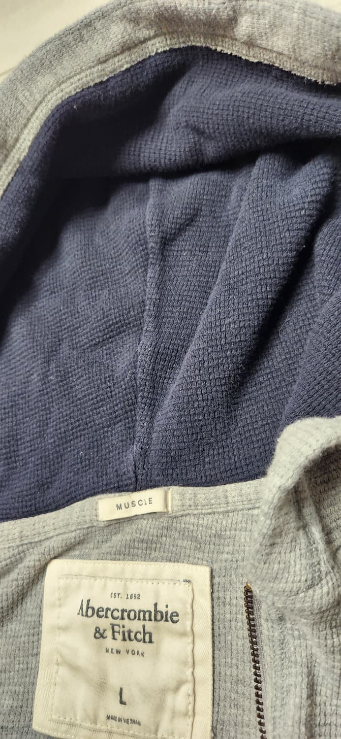 빈티지 아베크롬비 와플 그레이 후드집업 L 상품이미지3