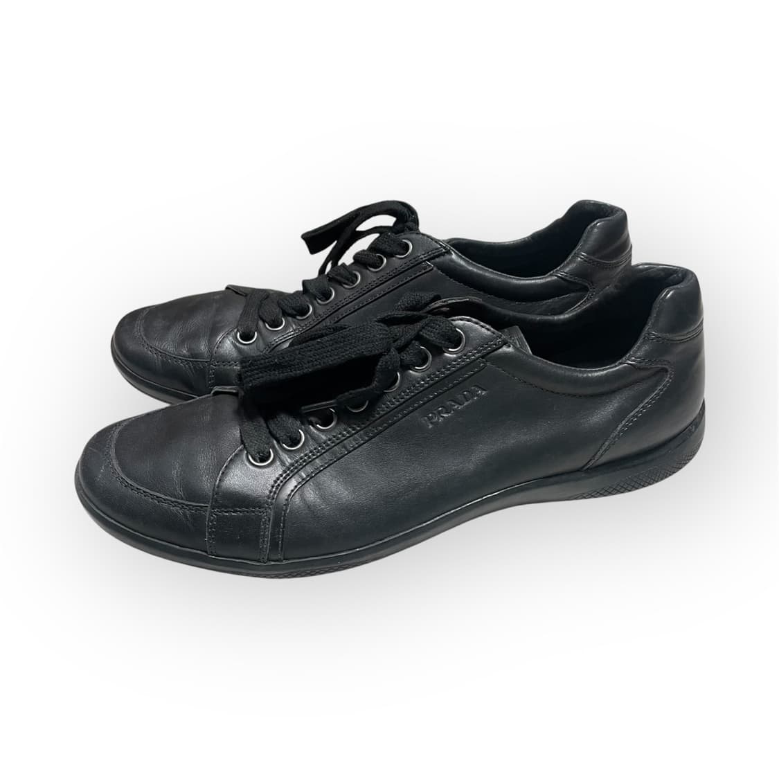 275~280) 프라다 스포츠 레더 로고 스니커즈 트레이너 상품이미지1