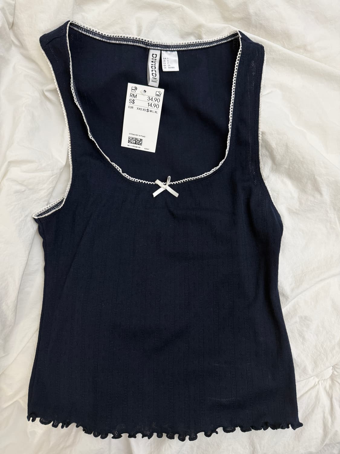 h&m 네이비 레이스 나시 브랜디멜빌 상품이미지1