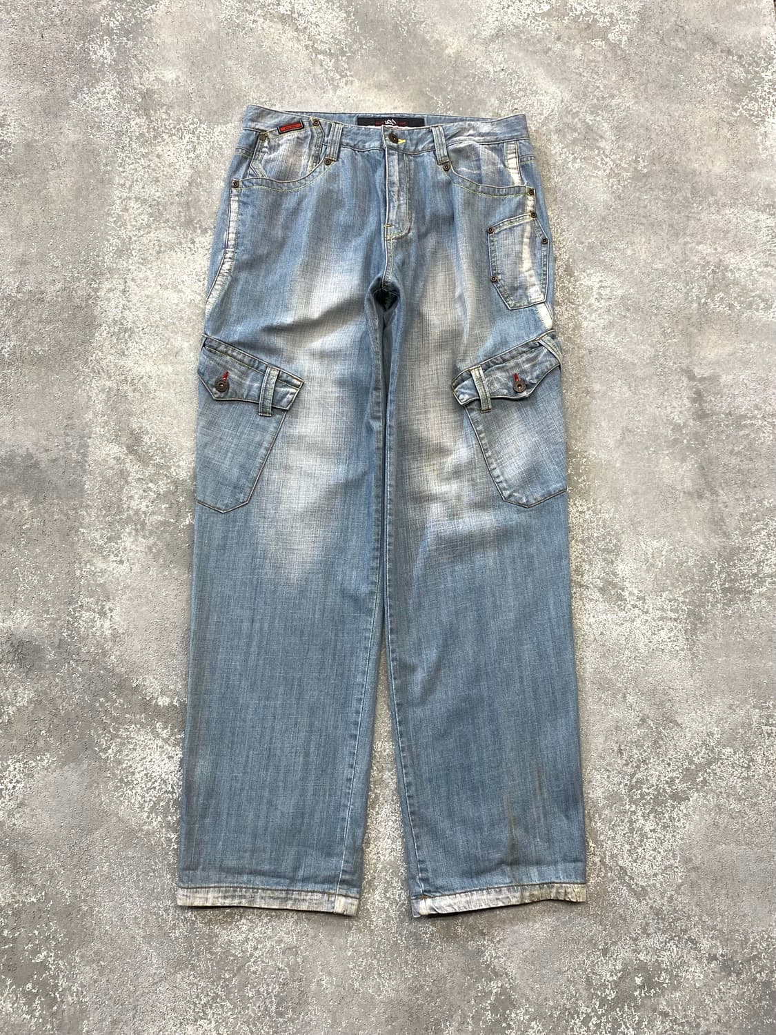 [31] Majah Flavah 마자플라바 데님 카고 와이드 팬츠 상품이미지1