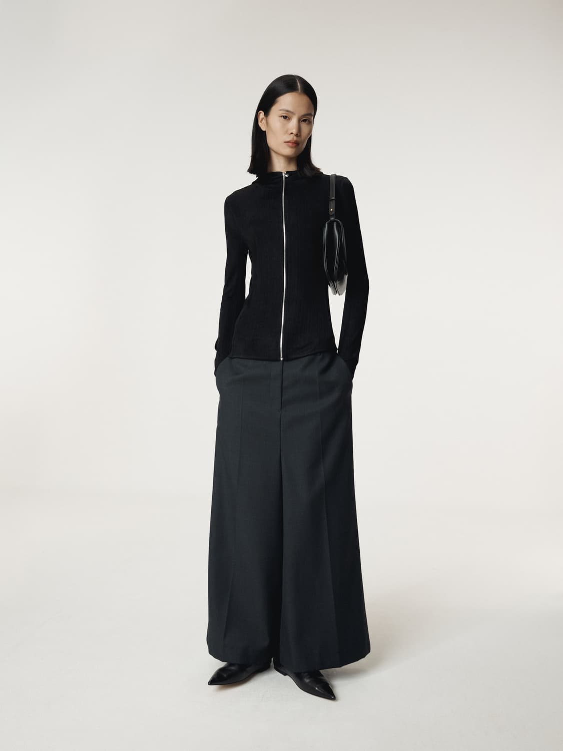 렉토 RECTO 시아 저지 피티드 집업 후디 블랙 상품이미지4