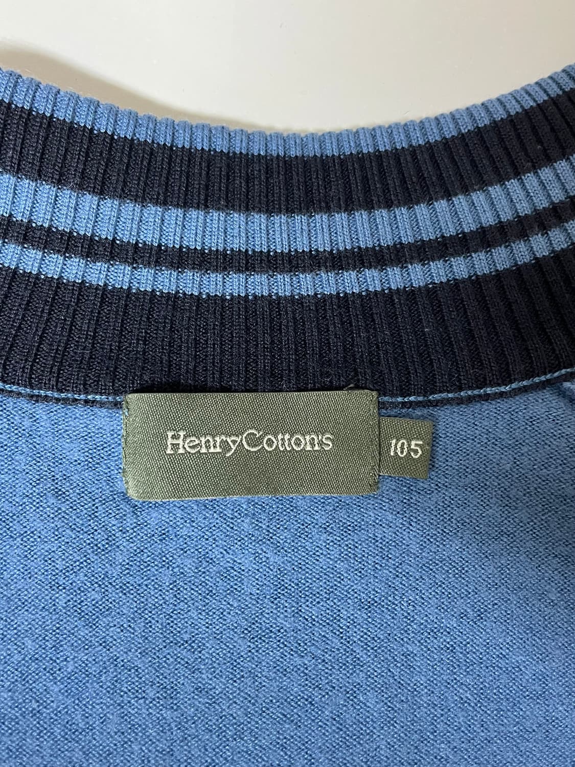 105) 헨리코튼 울 니트 집업 블루 상품이미지5