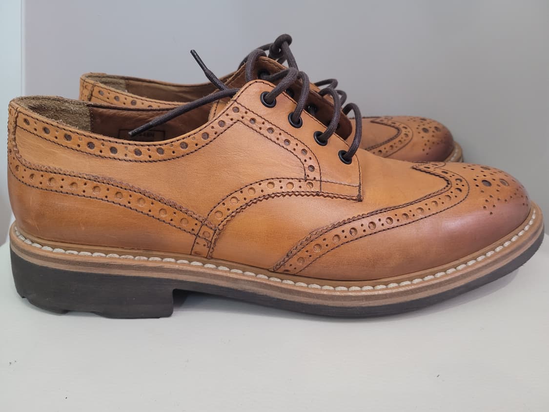 장까를로 모렐리 남성 윙팁 브라운 수제화 구두 280사이즈 상품이미지3