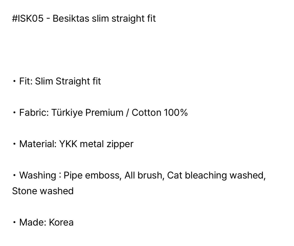 페이탈리즘 #ISK05-Besiktas slim straight fit 상품이미지4