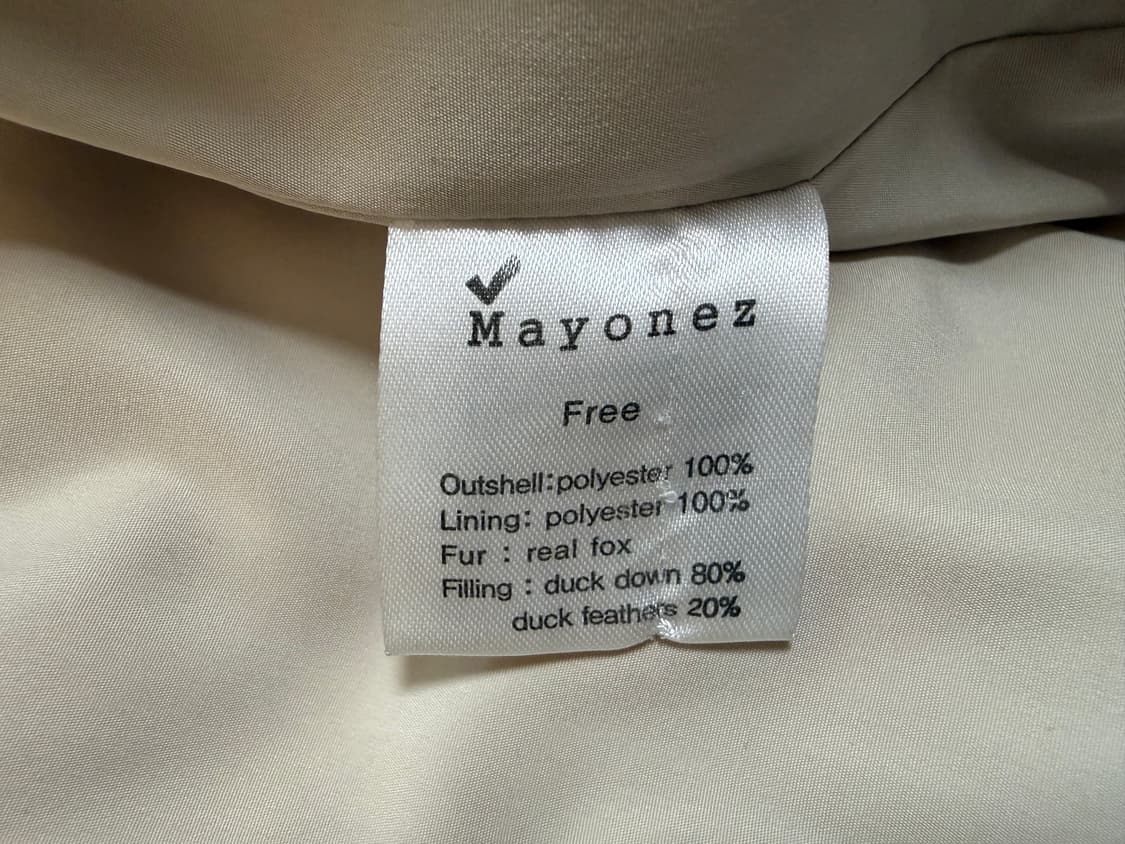 Mayonez 리얼폭스 퍼트리밍 덕다운 코트 롱다운  가슴 56 소매길이 상품이미지7