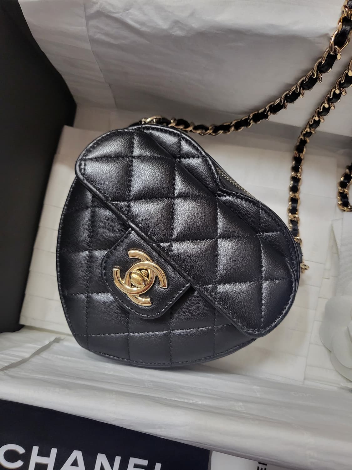 정품 샤넬 하트백 스몰 블랙 상품이미지4