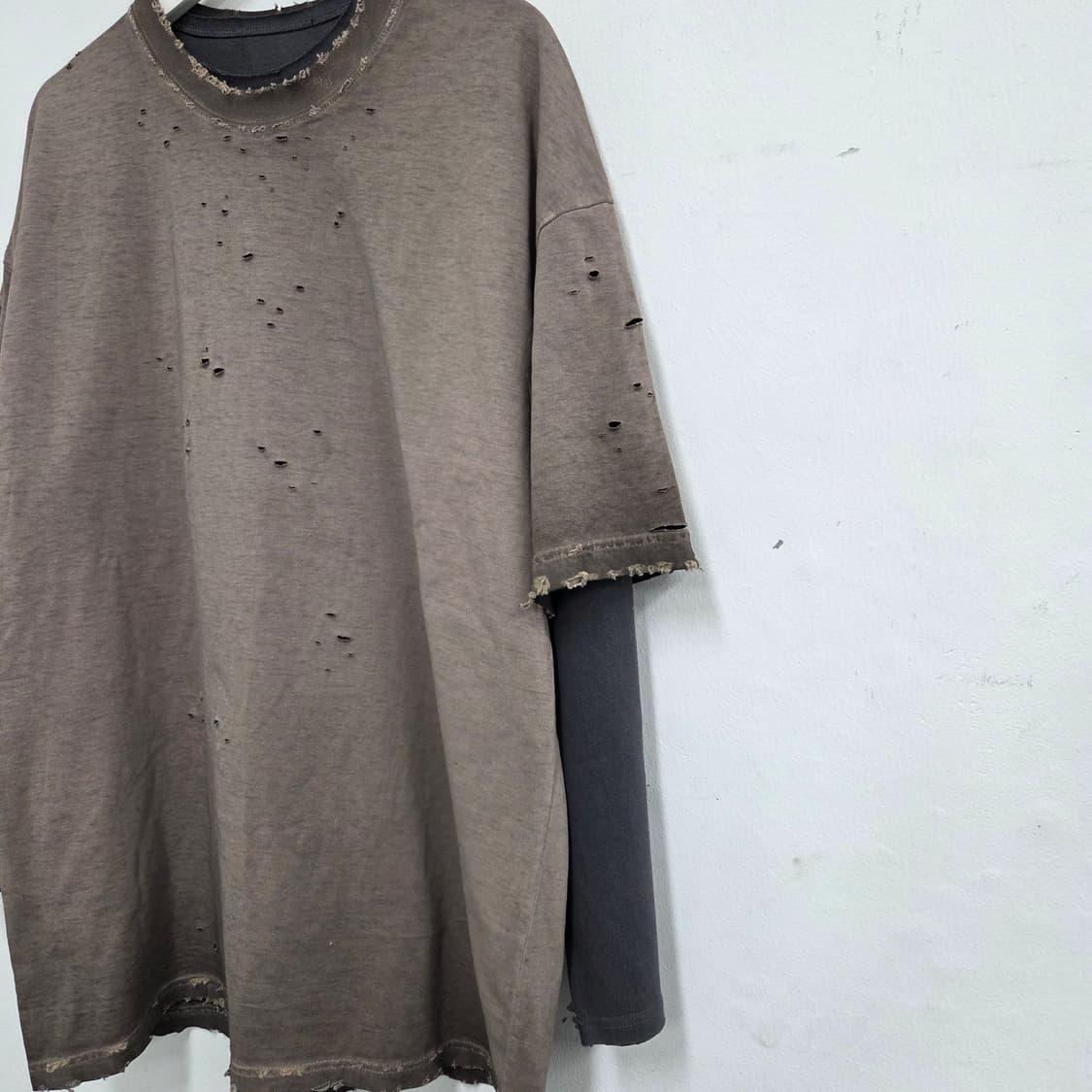 빈티지 워싱 긴팔 레이어드티셔츠 상품이미지4