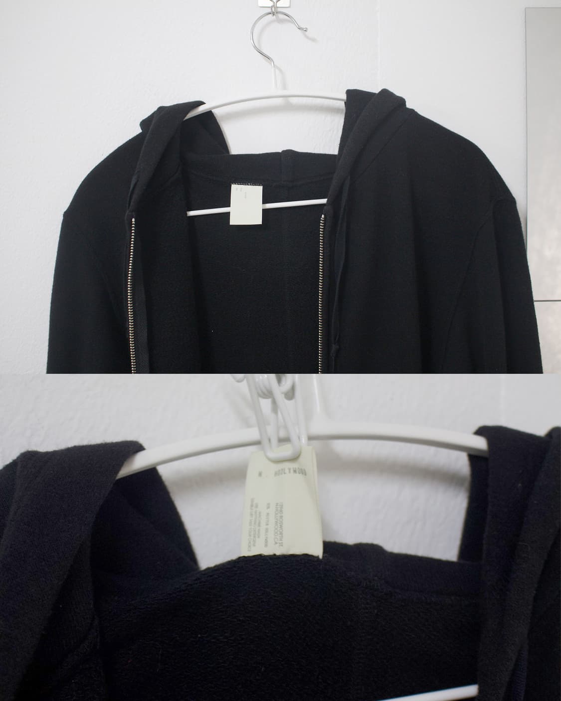 n.hoolywood black cotton hoodie  상품이미지3