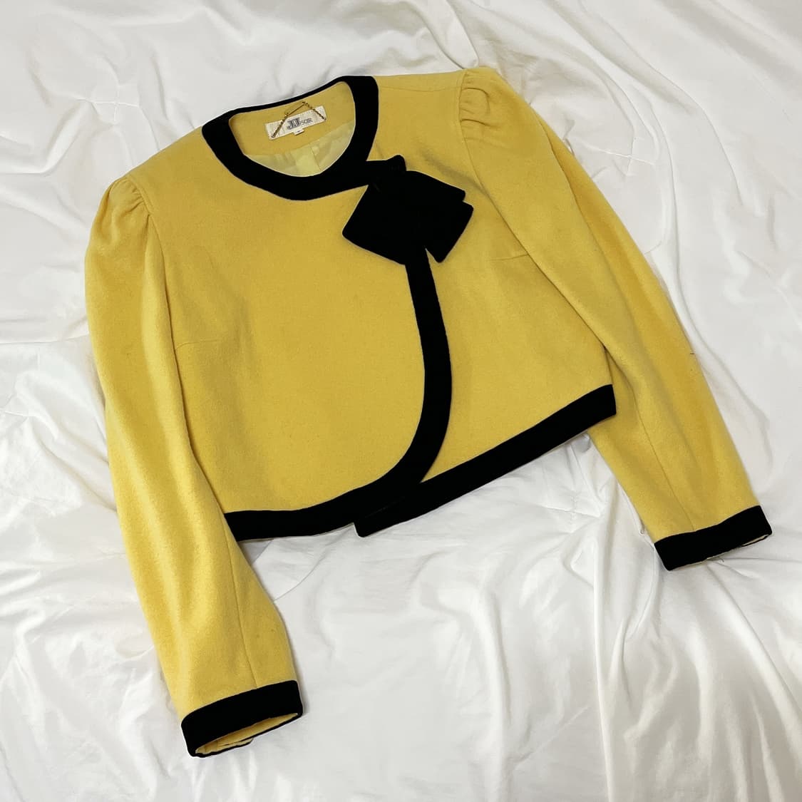 빈티지 ) 벨벳리본 옐로우 자켓 상품이미지2
