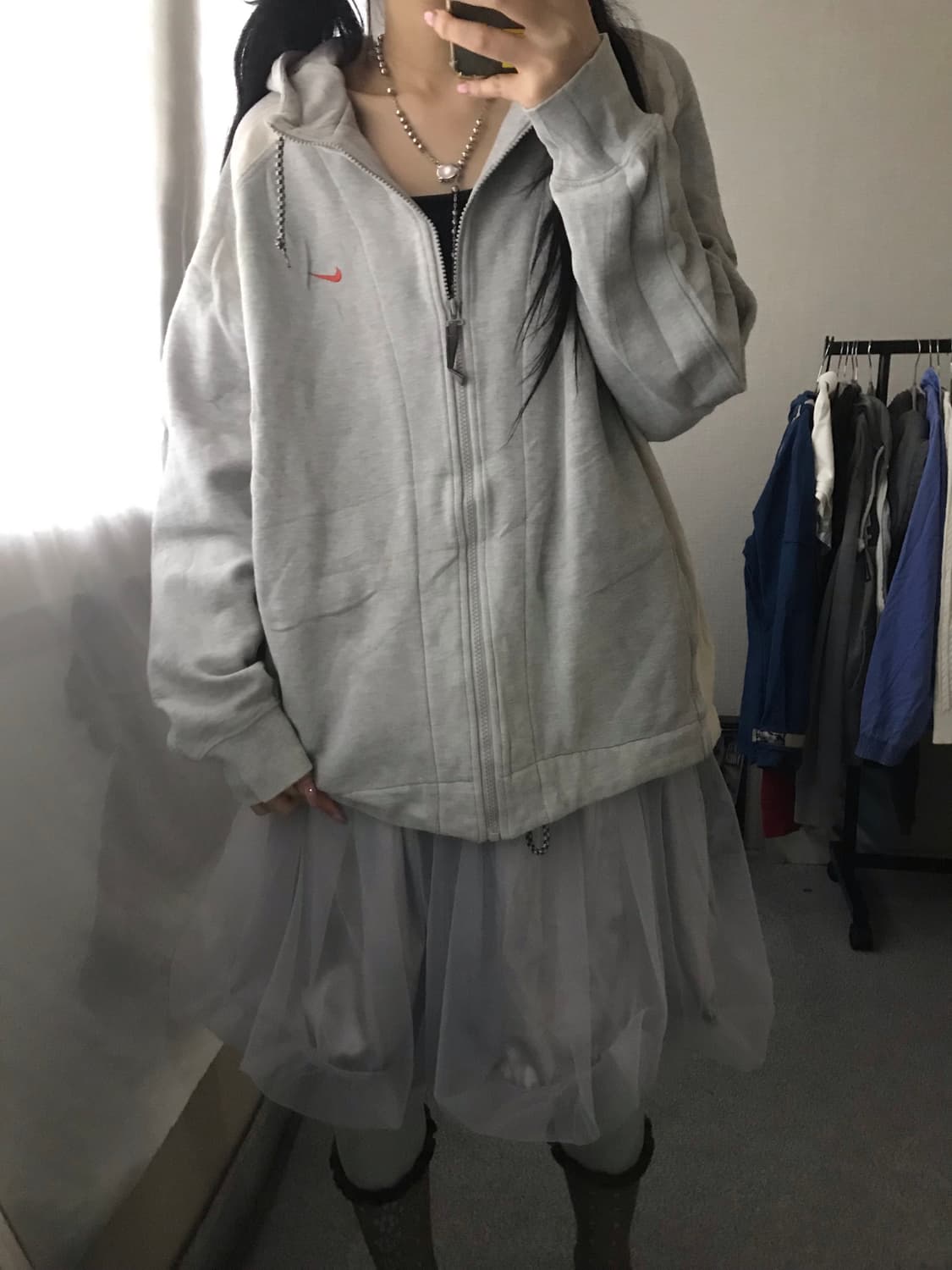 나이키 00s 연그레이 후드집업 상품이미지5