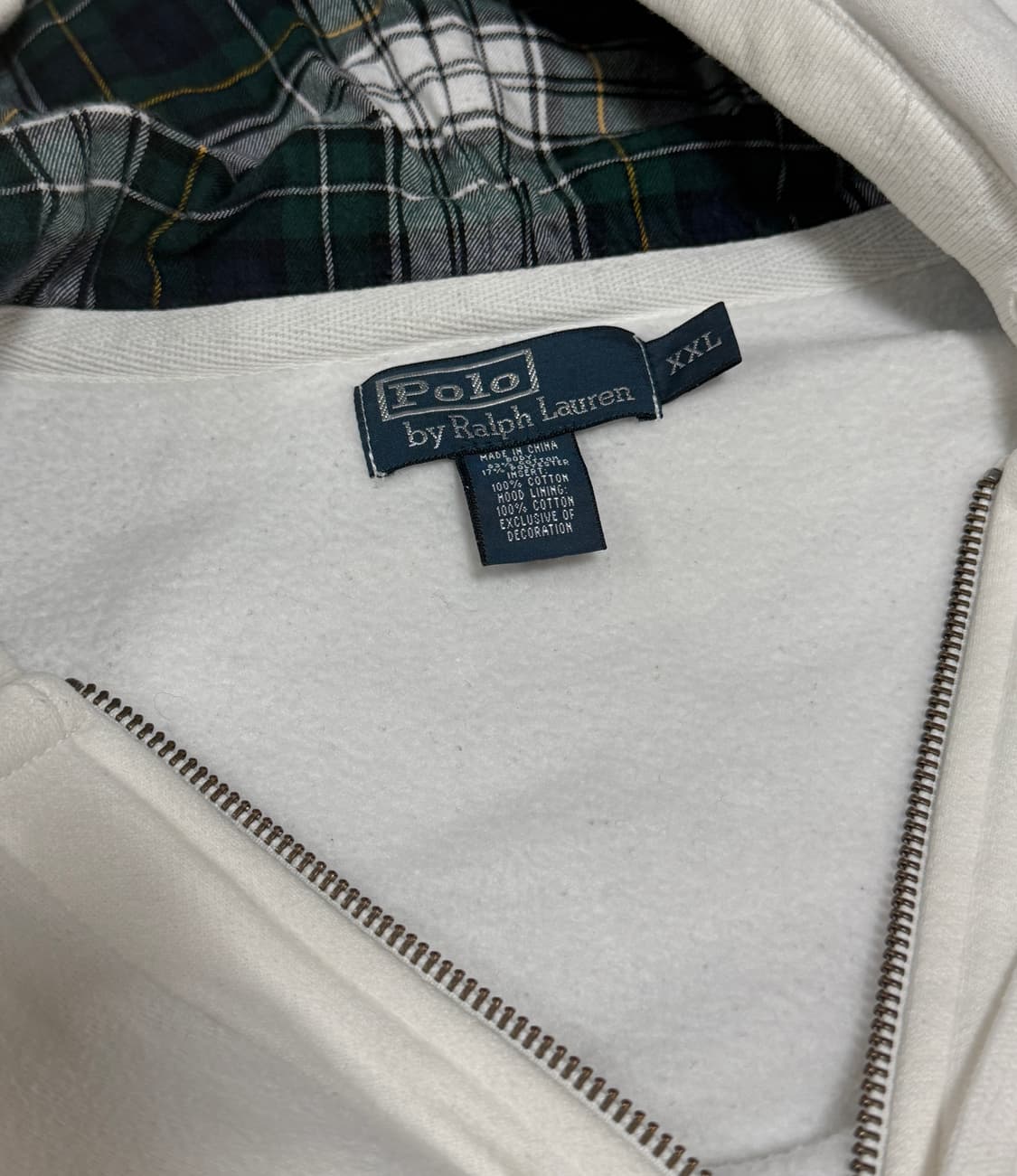 폴로 빅포니 화이트 체크 후드집업 상품이미지2