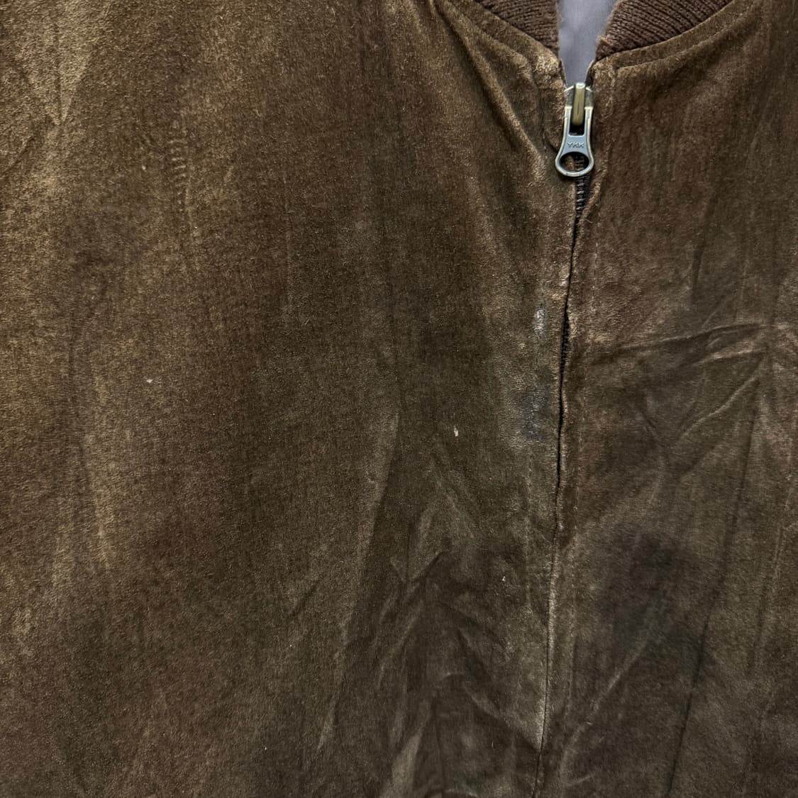 90s JPN VINTAGE 스웨이드 집업 자켓 시보리 포인트 브라운 상품이미지8