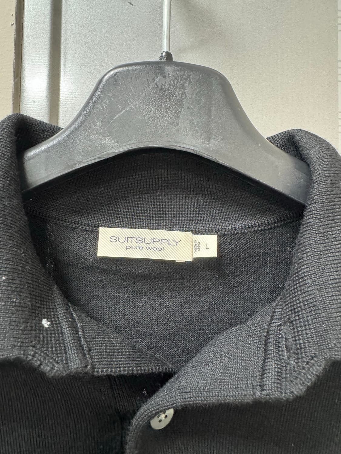 수트 서플라이 메리노 울 폴로 슬리브 니트 L 블랙 상품이미지4
