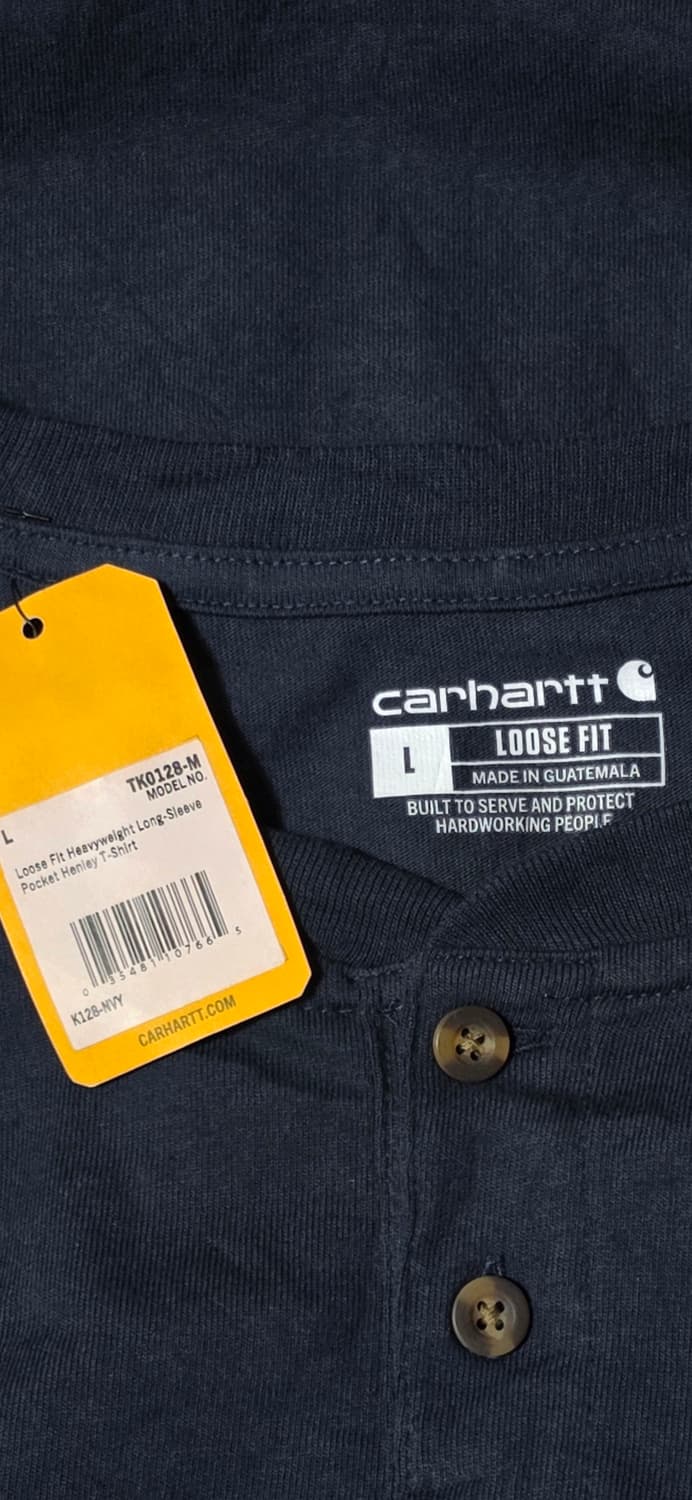 칼하트 네이비 헨리넥 루즈핏 긴팔티셔츠 L 상품이미지3