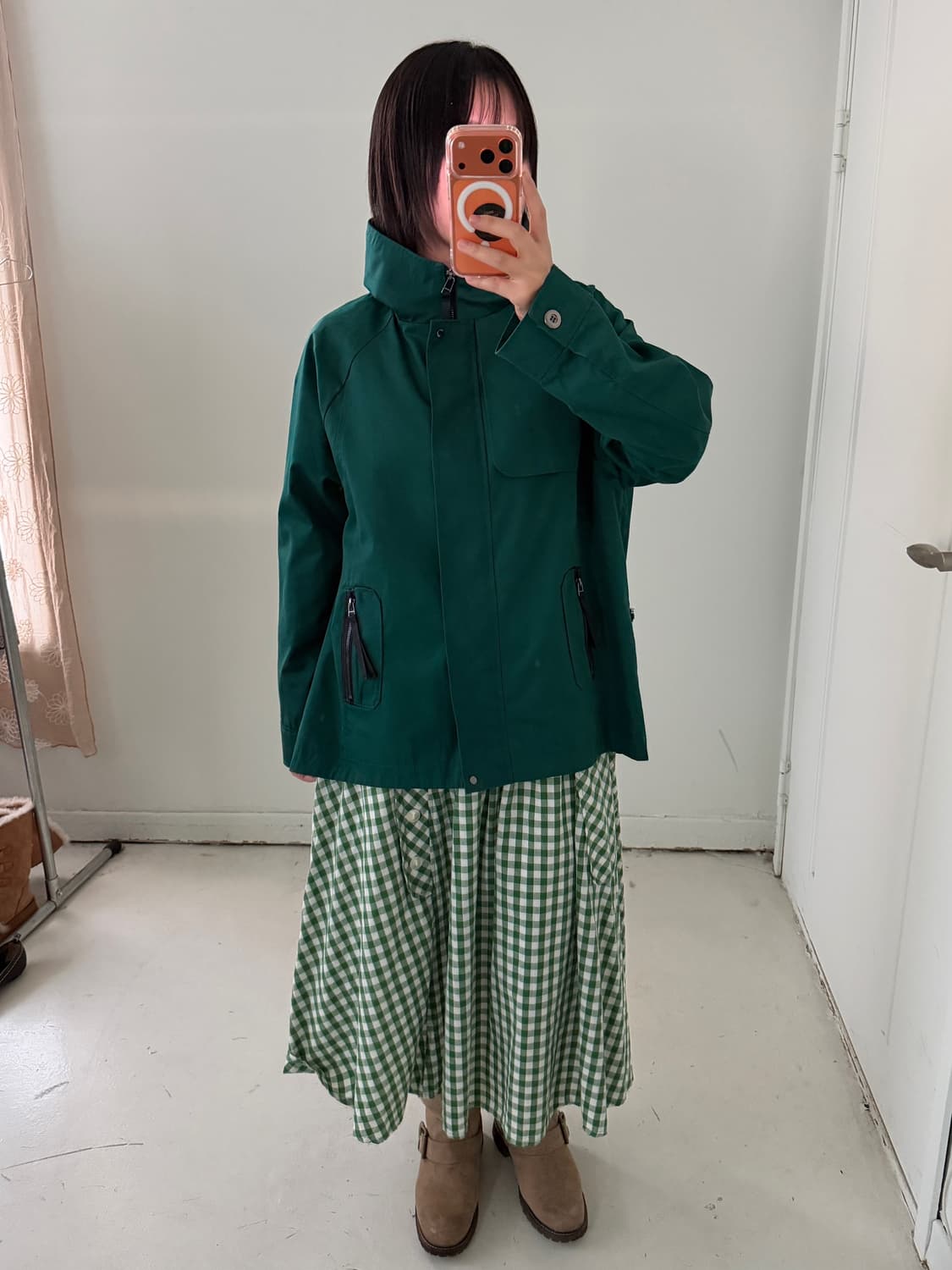 일본빈티지 딥그린 하프자켓 상품이미지2