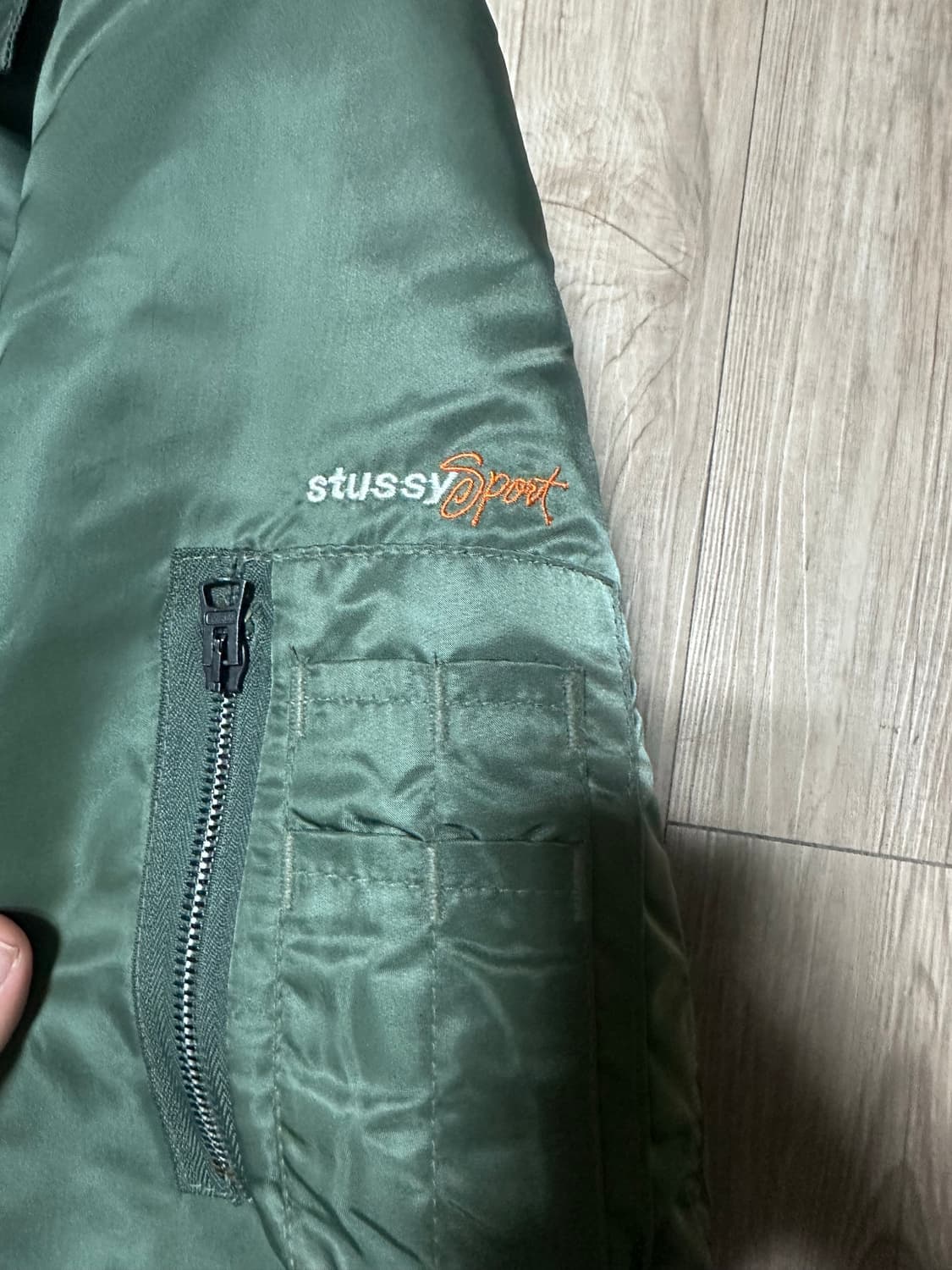 빈티지 스투시 MA-1 봄버 자켓 카키 L made in usa 상품이미지2