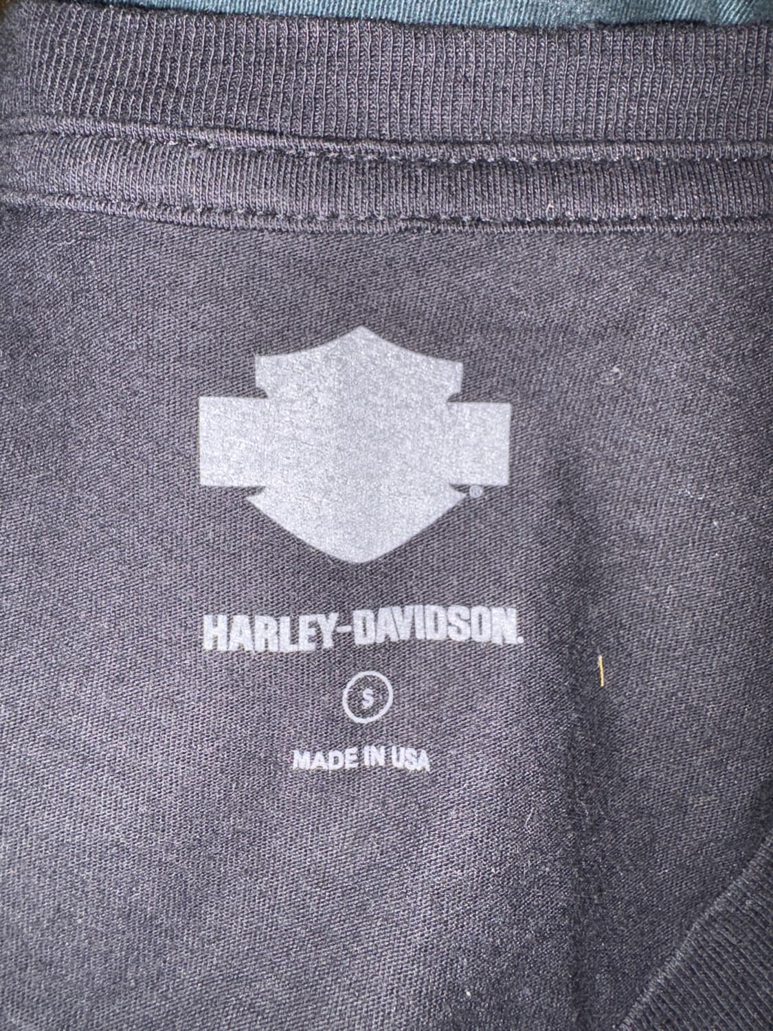 할리데이비슨 블랙 브이넥 슬림 반팔티 상품이미지3