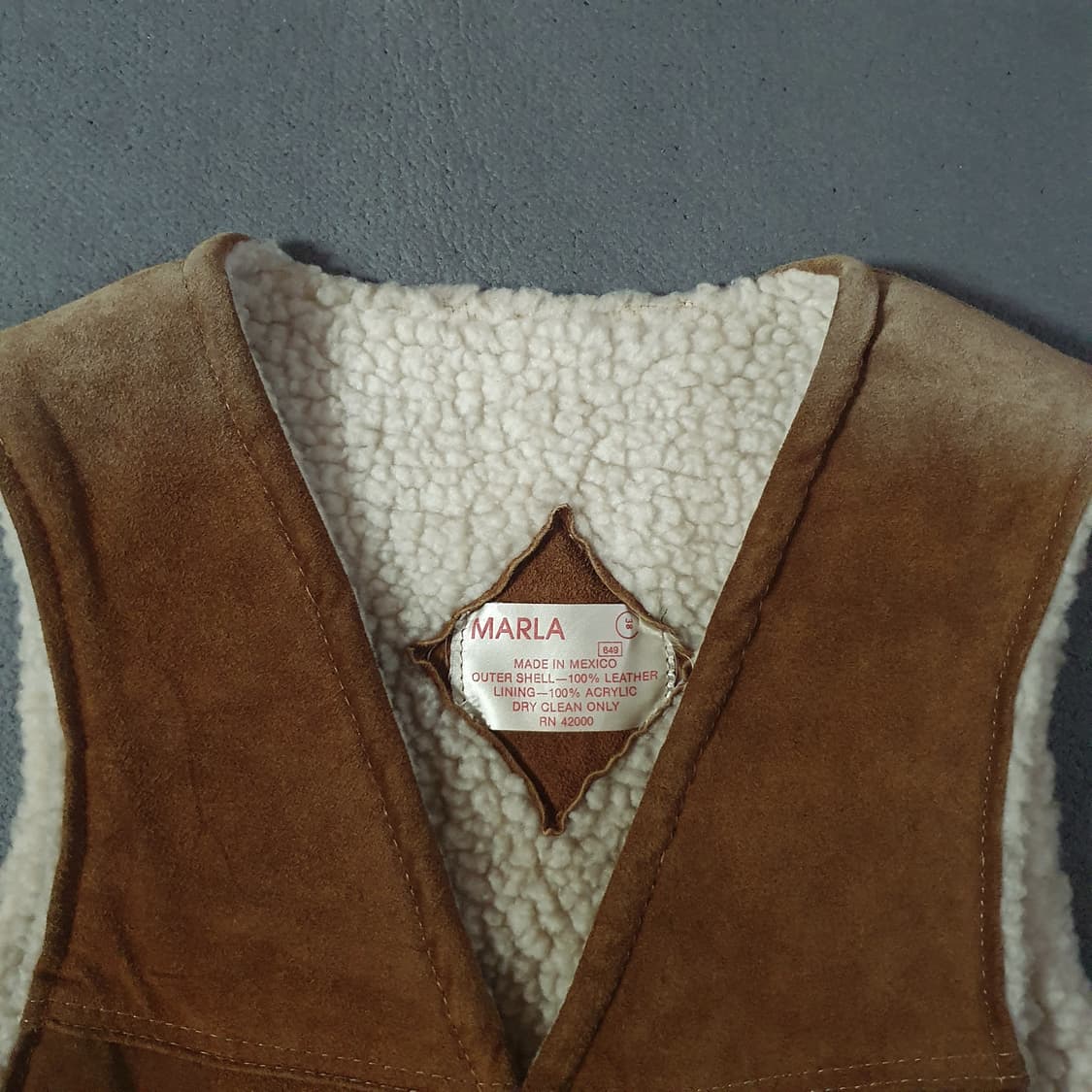 70s Marla 아메리칸 웨스턴 스웨이드 셰르파 랜쳐 베스트 38 S 상품이미지4