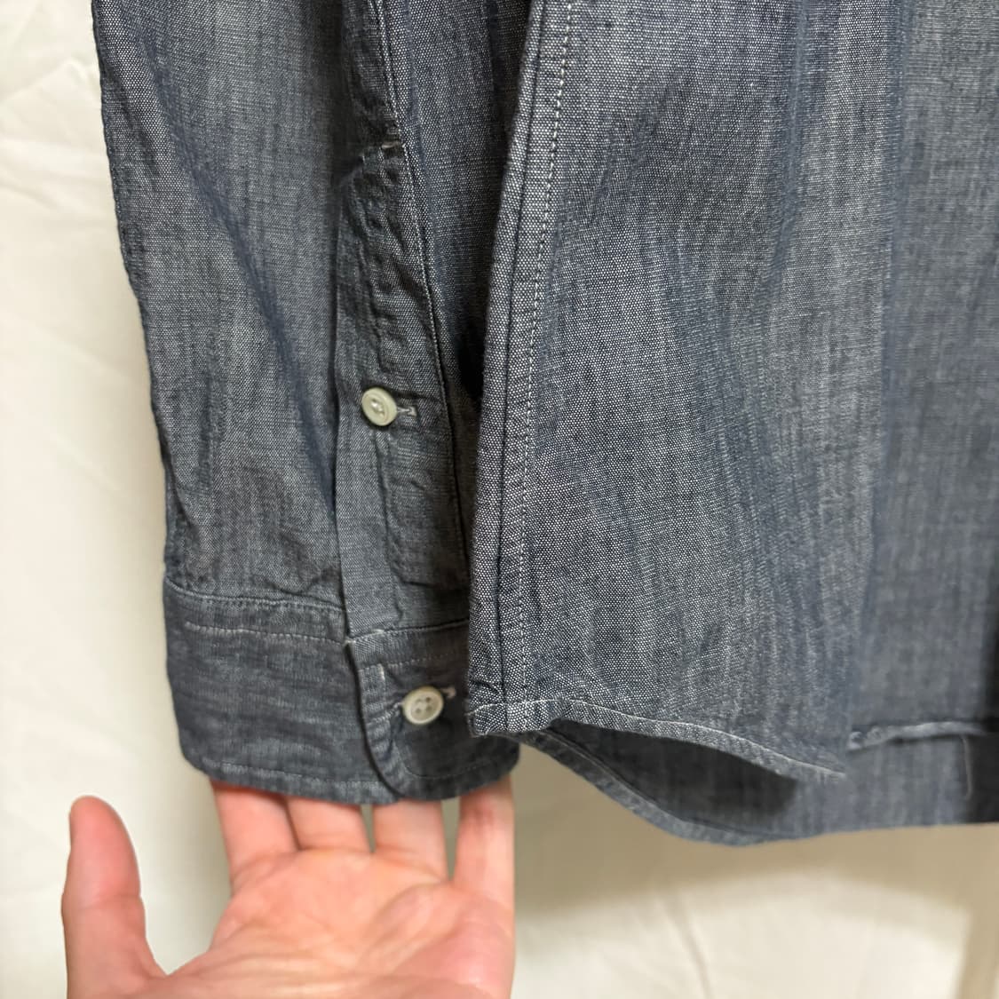 폴로 랄프로렌 슬림핏 샴브레이 셔츠 / 블랙, M 상품이미지7