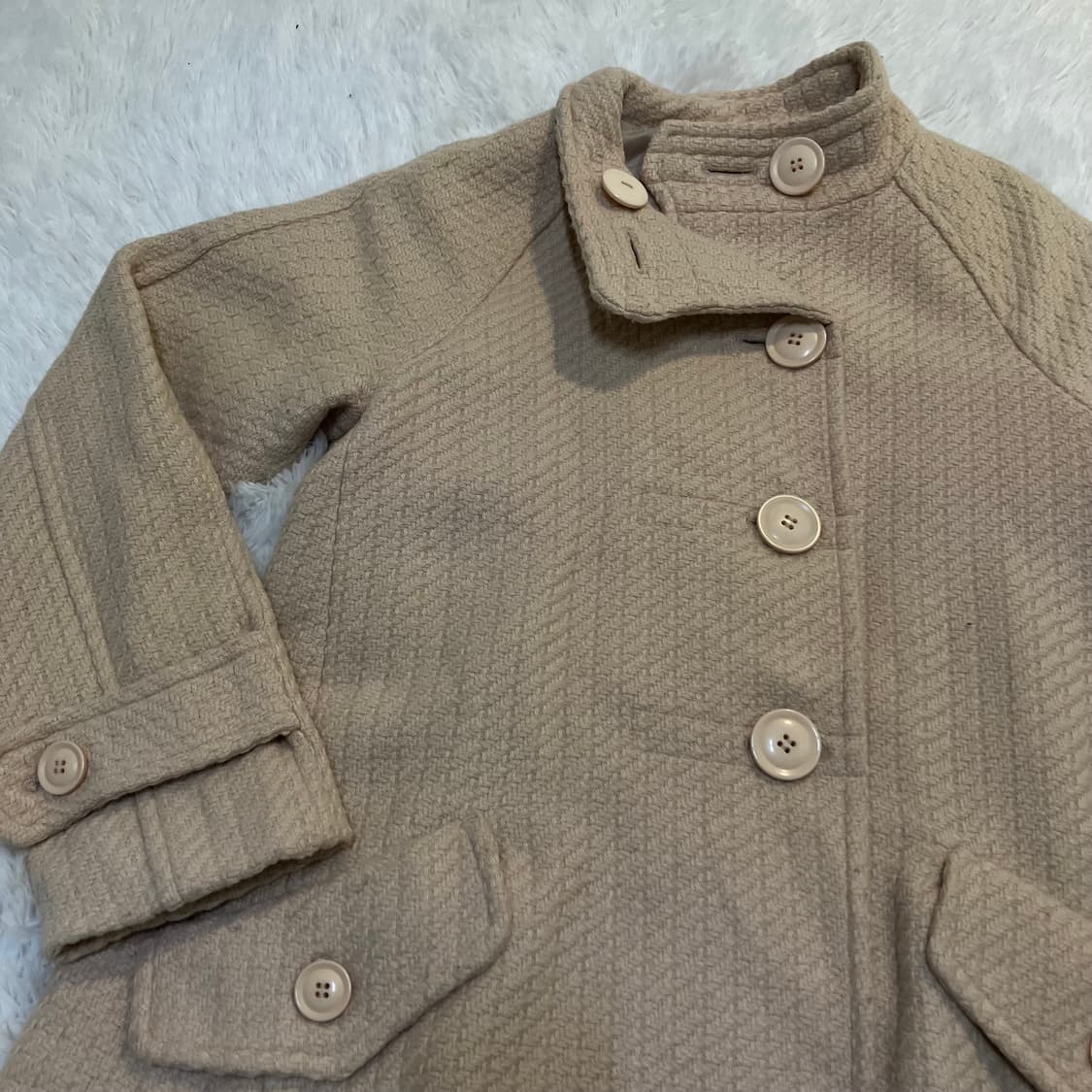 빈티지 아이보리 패턴 코트 843 y2k 스트릿 모리 갸루 일본빈티지 펑 상품이미지5