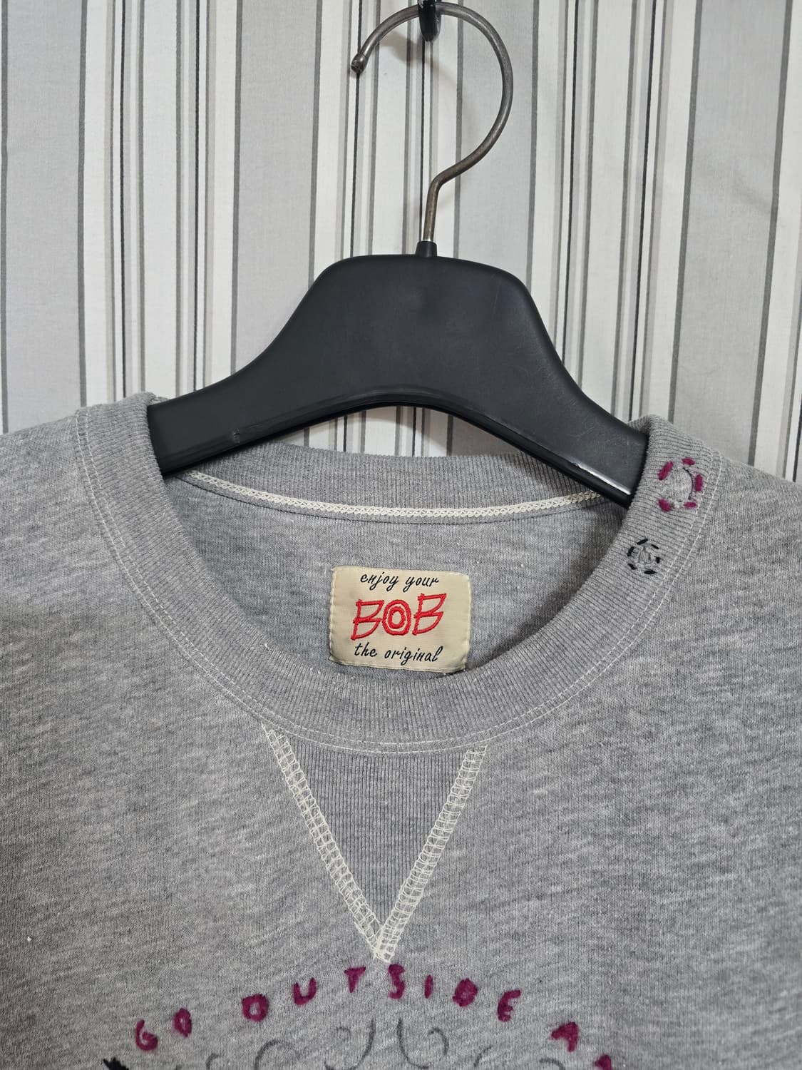 (100)[BOB] 이태리정품 남성 빈티지핏 기모맨투맨 상품이미지5