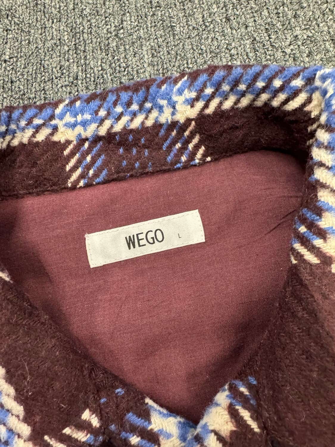 L)WEGO 빈티지 체크패턴 니트 셔츠자켓 상품이미지4