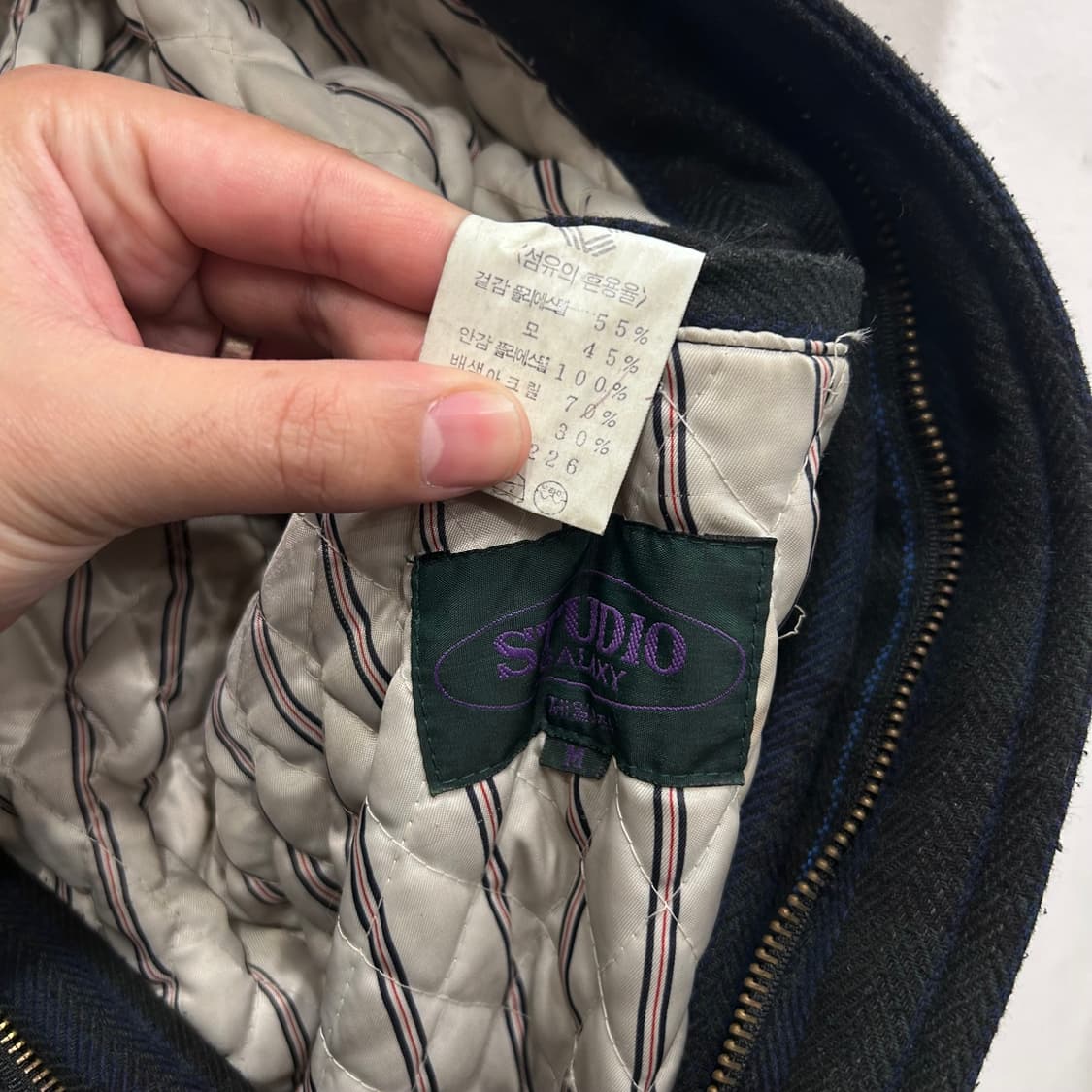 스튜디오 갤럭시 이너퀼팅 체크 코튼 봄버자켓 상품이미지4