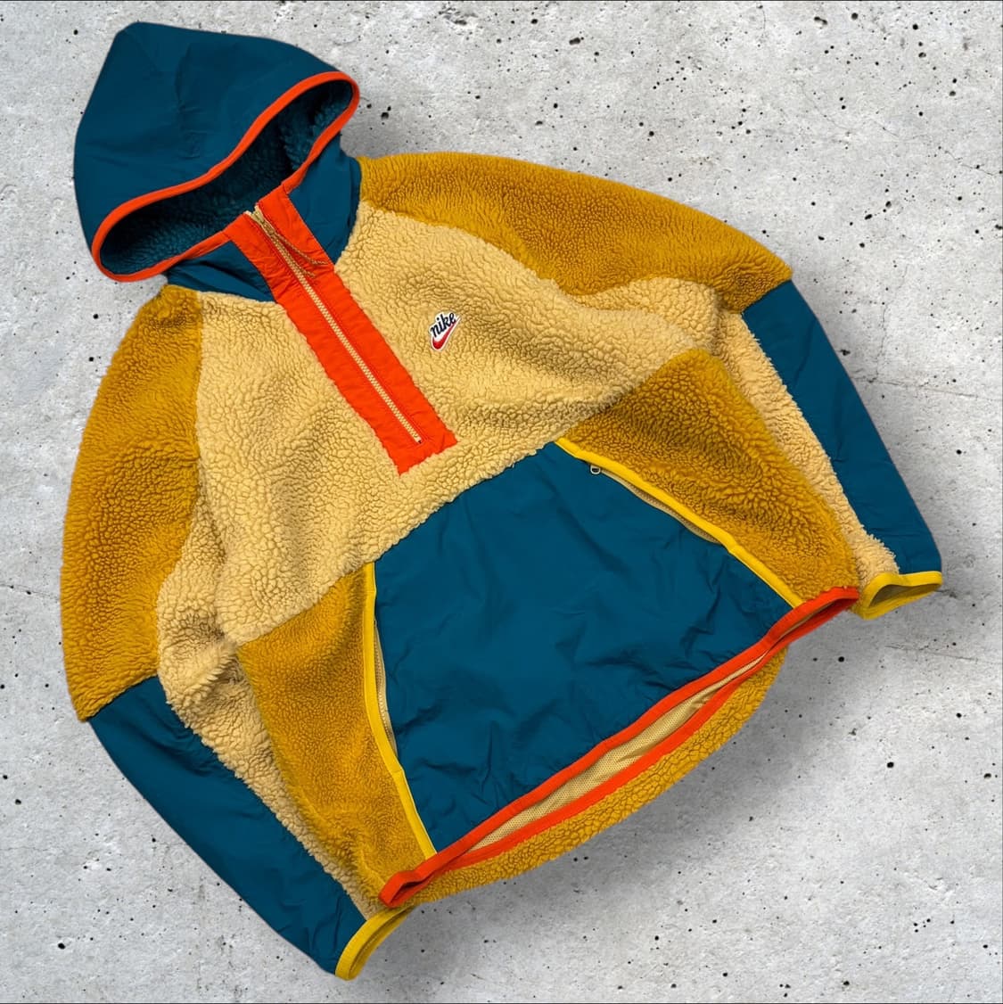 [L] 나이키 반집업 플리스 후드 아노락 블루/옐로우 B451 상품이미지1