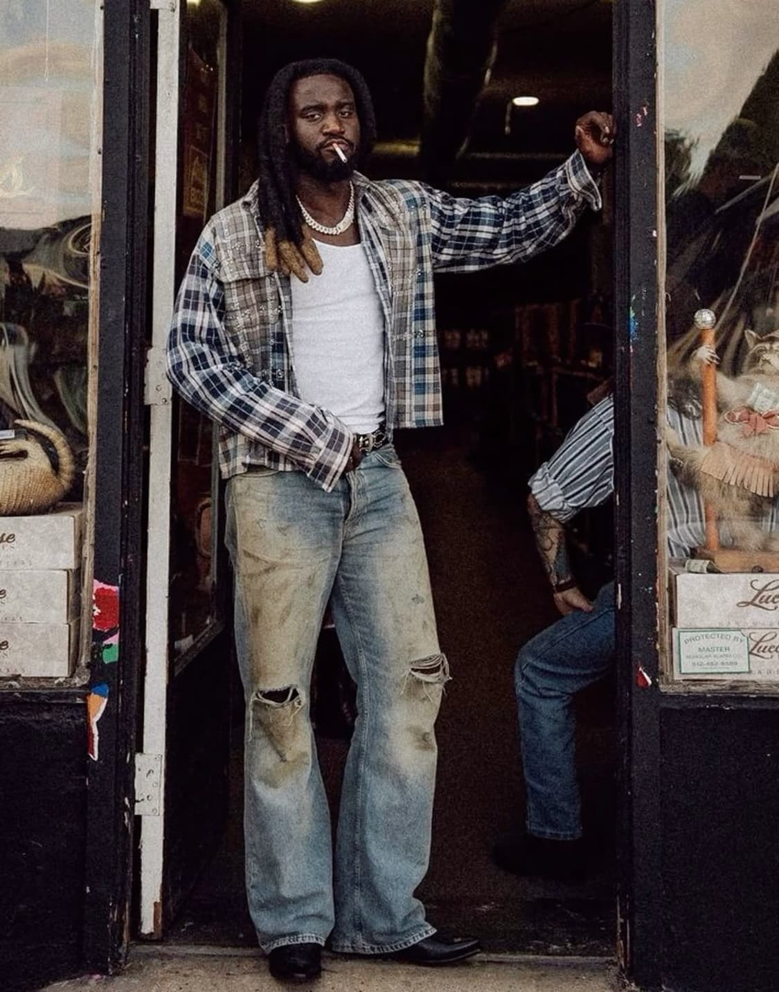 아크네 스튜디오 2021M 페니실린 머드워시 데님 루즈 부츠컷 상품이미지3