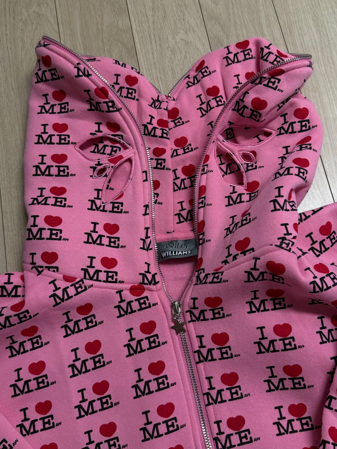 애슐리 윌리엄스 핑크 아이러브미 후드집업 상품이미지3