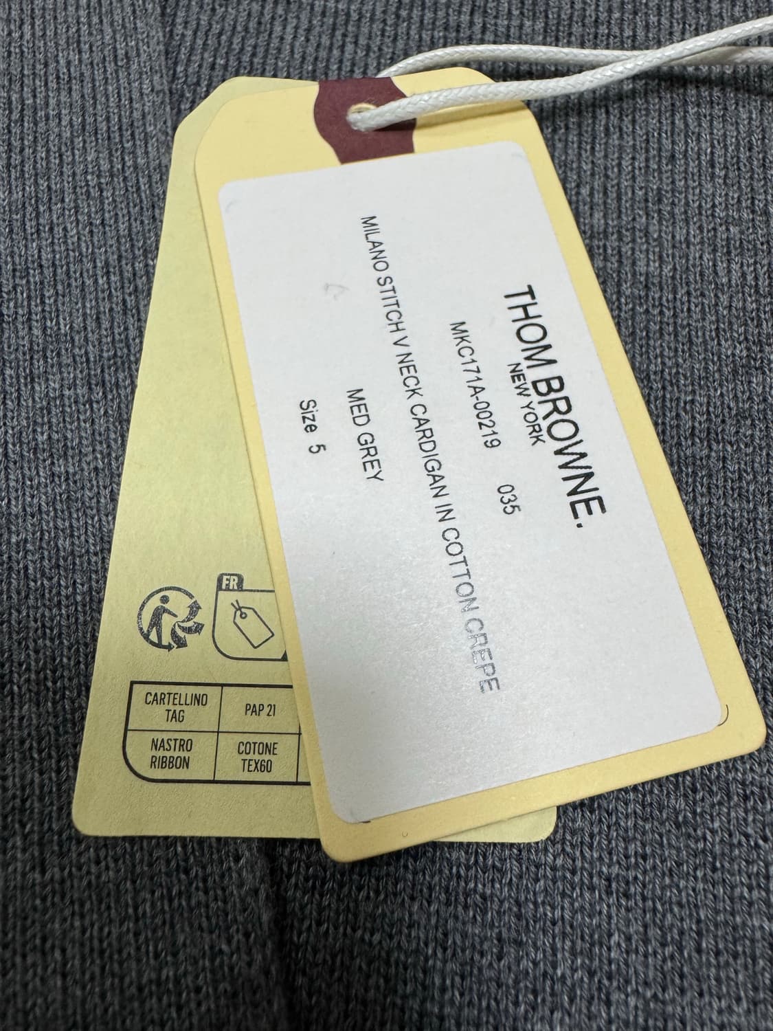 톰브라운 밀라노스티치 가디건 그레이 5사이즈 상품이미지2