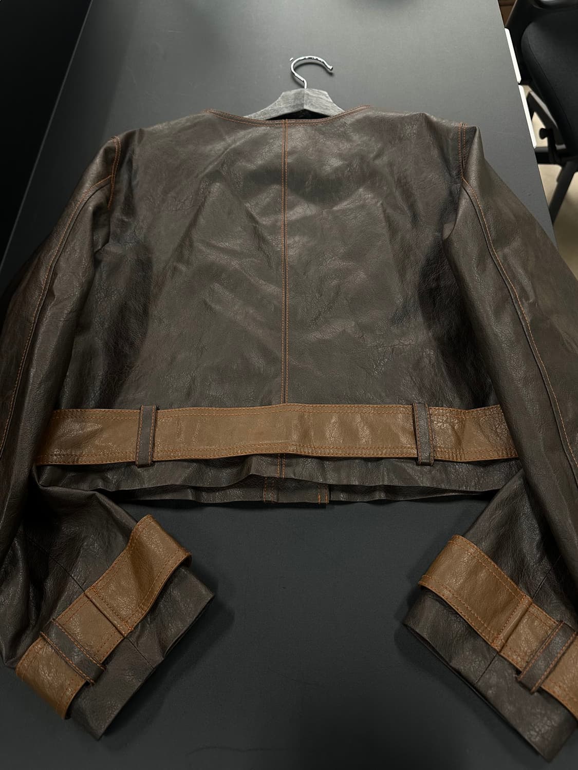 3CE 스타일난다  벨티드디테일 포켓레더자켓 데드스탁 상품이미지7