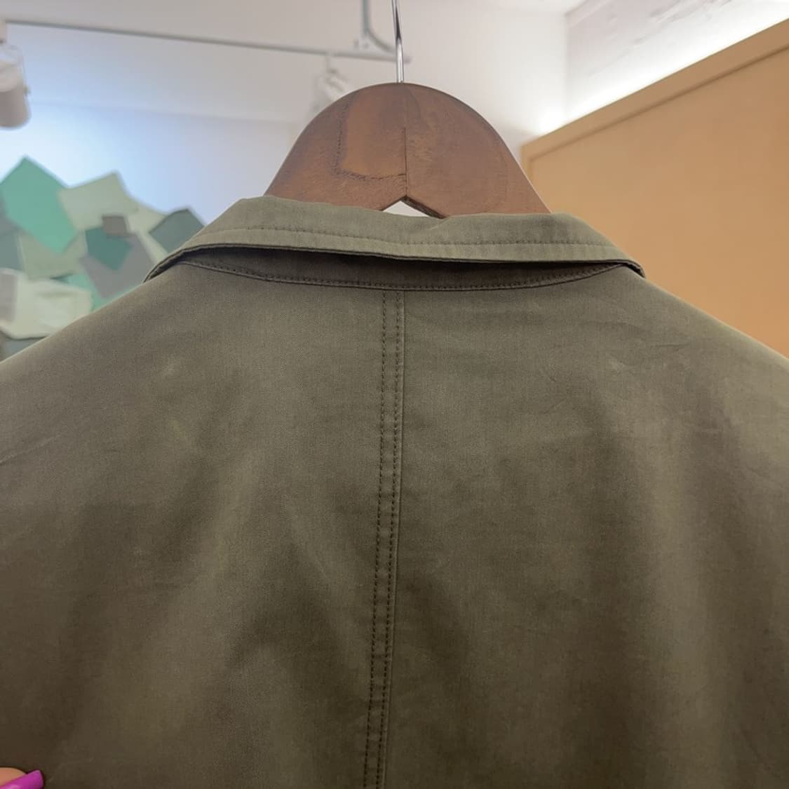 아웃도어프로덕츠 빈티지 말차카키 롱 야상 자켓 M C07227 상품이미지7