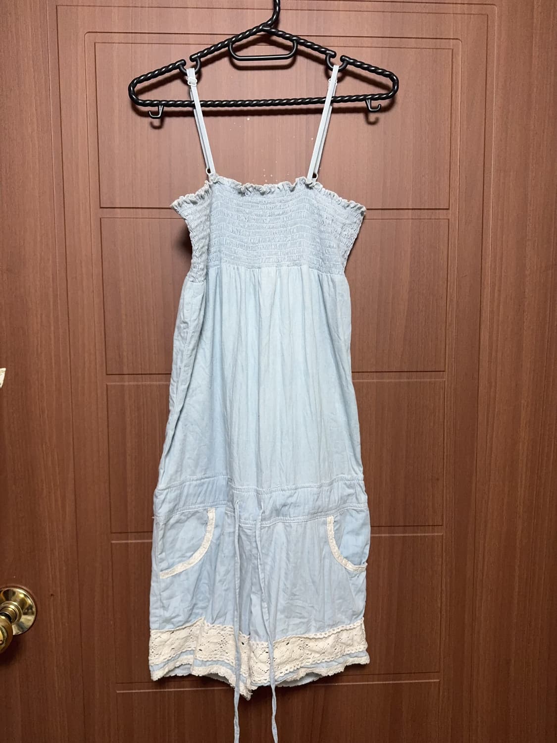 모리걸 하구미 헤이세이 일본 빈티지 점프수트 레이스 눈꽃 도트 이너티 상품이미지3