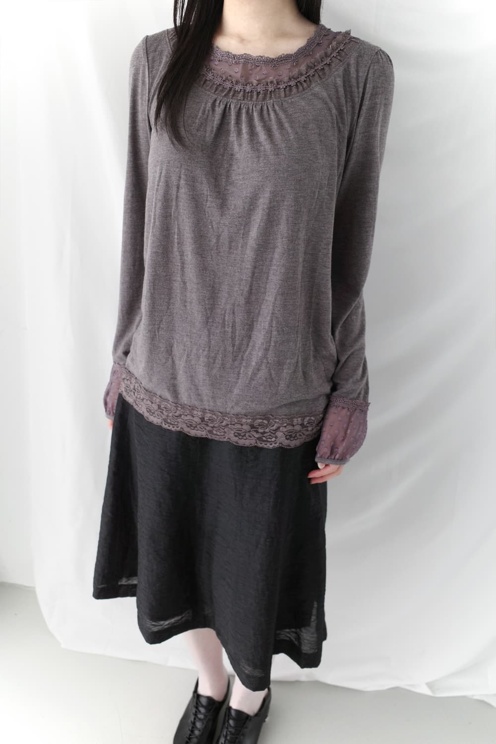 lace dot long sleeve 상품이미지5