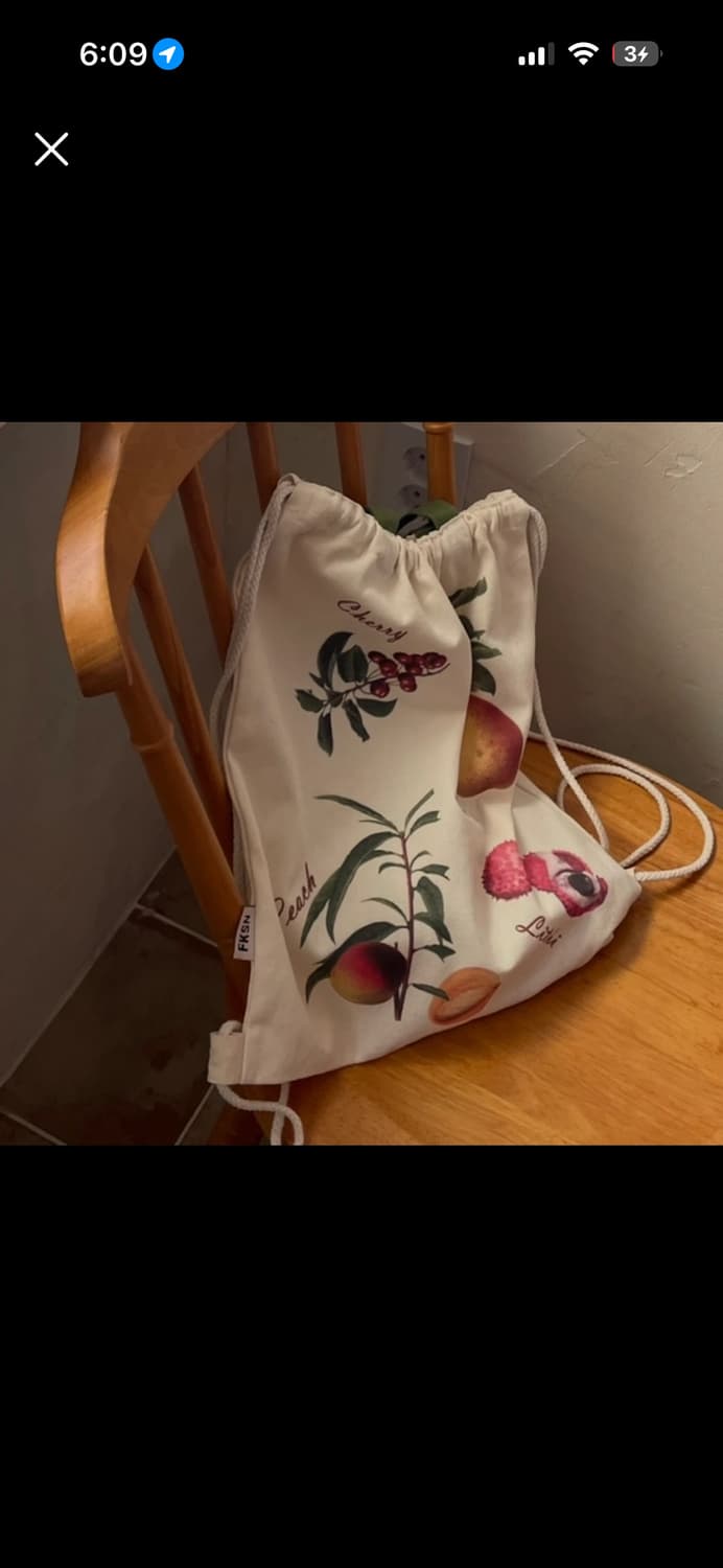 과일 프린트 캔버스 백팩+에코백 상품이미지1