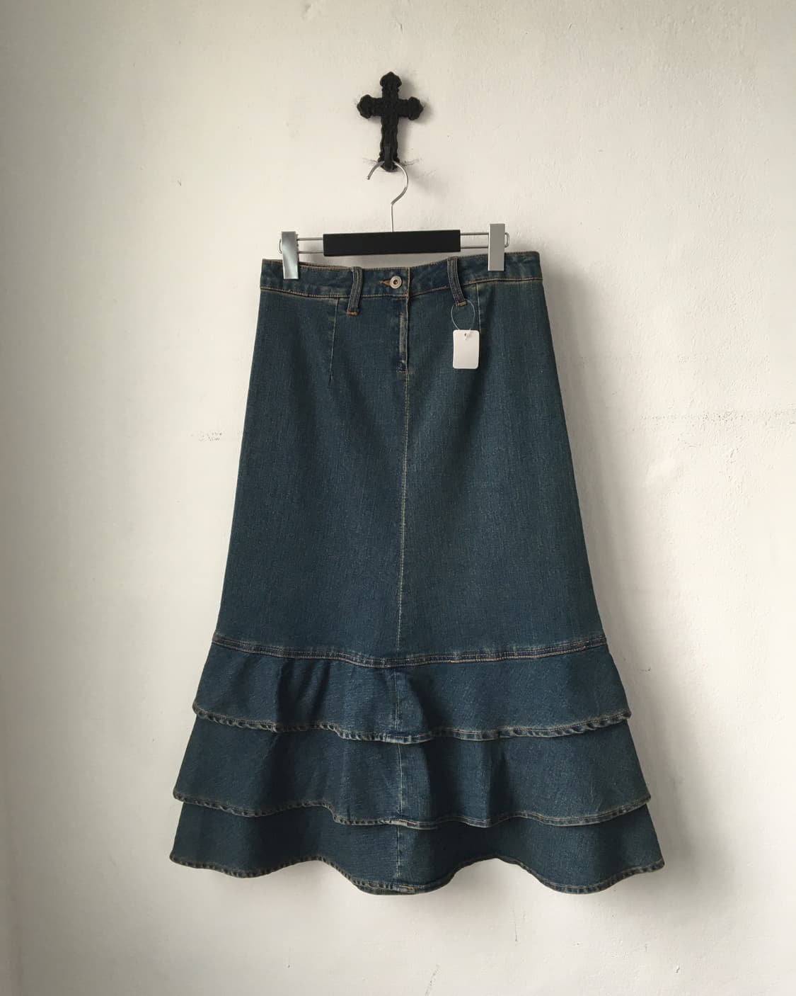 Frill point denim skirt 상품이미지1