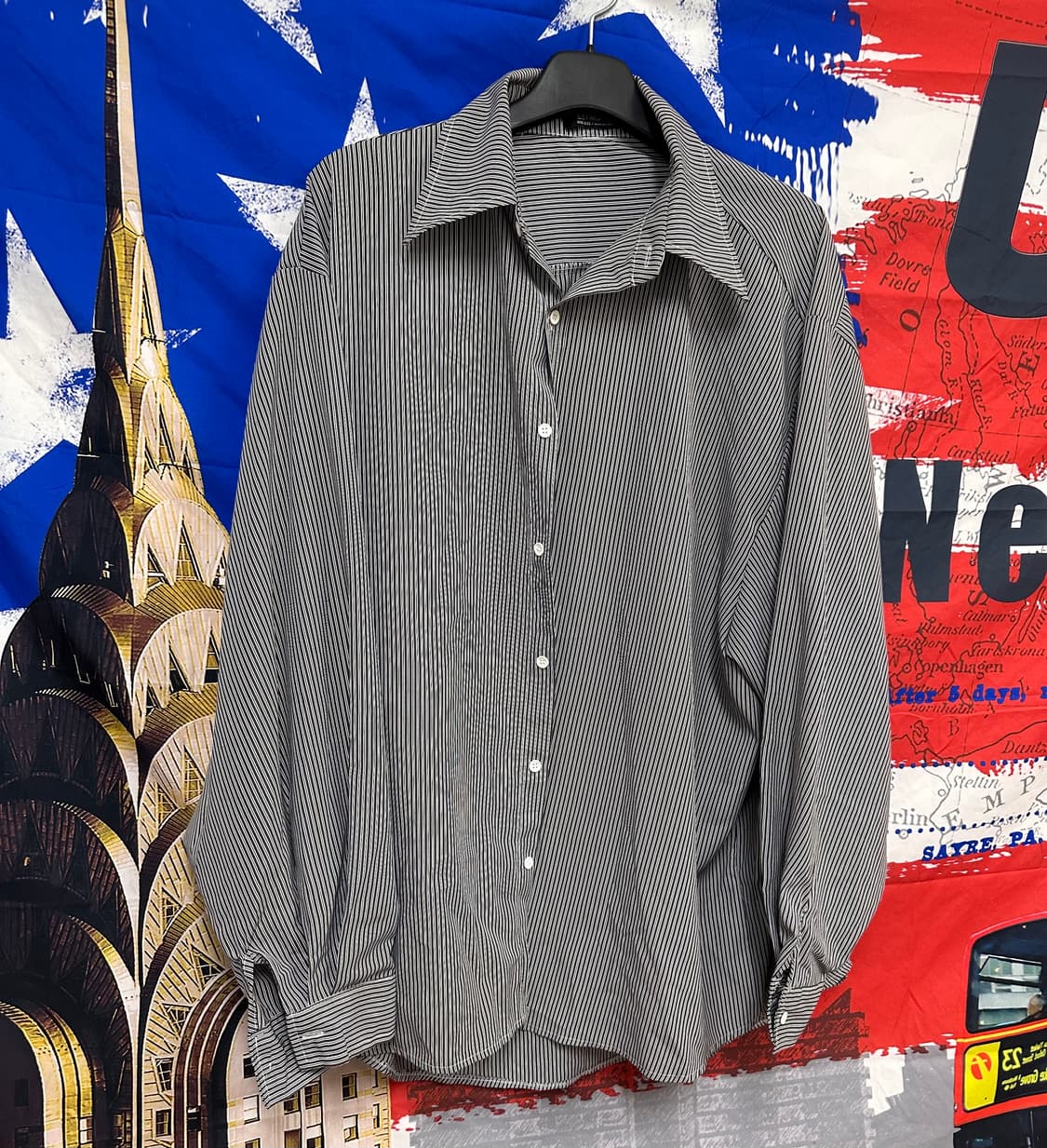 필드트립 빈티지 스트라이프 오버핏 벌룬셔츠 XL105 상품이미지3