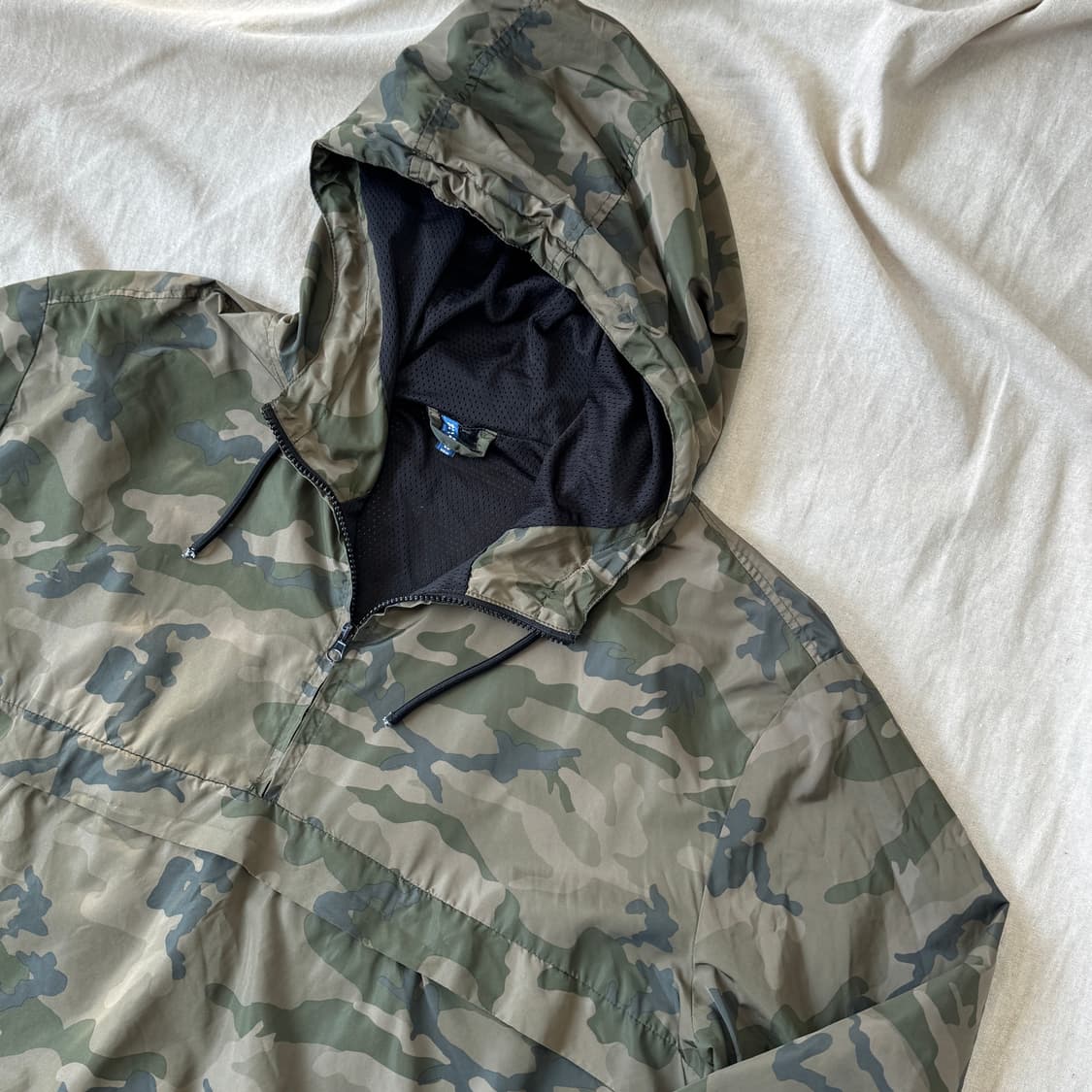 H&M 나일론 카모 후드 아노락 XL 상품이미지2