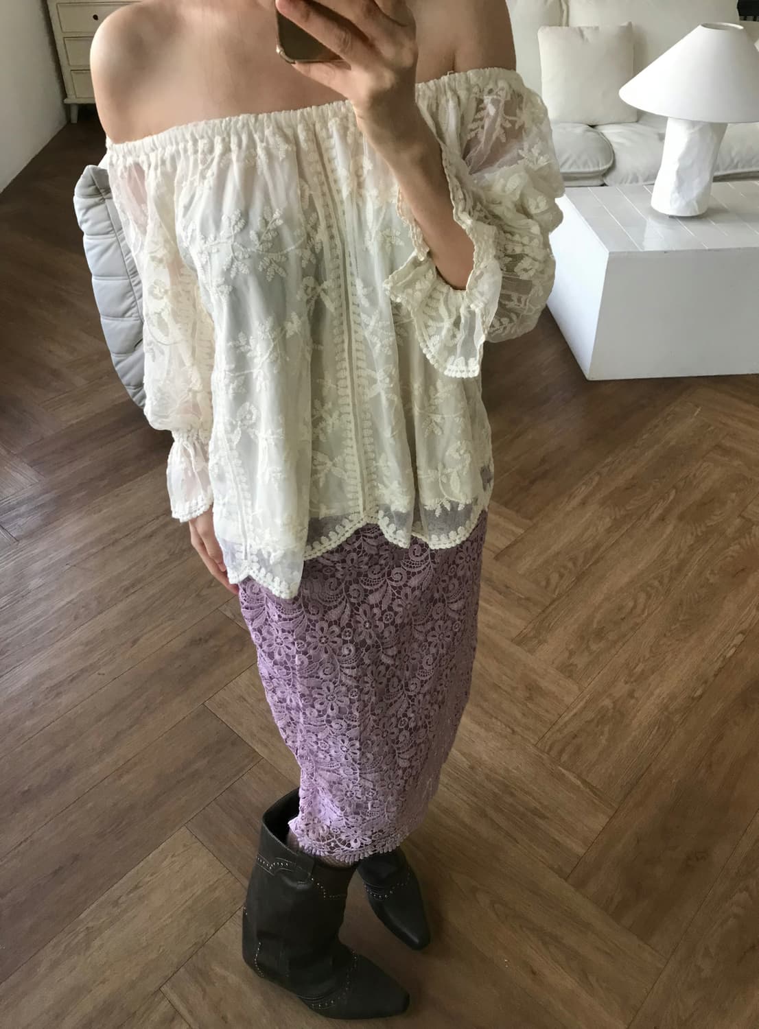 vintage lace skirt 상품이미지8