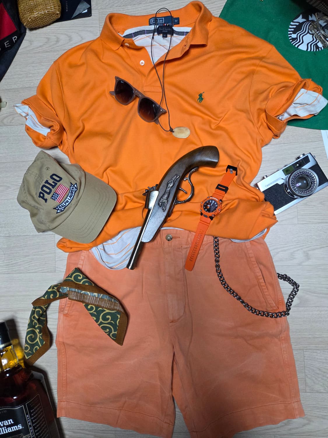 POLO RALPH LAUREN 반팔 카라티 티셔츠 주황 그린 상품이미지3