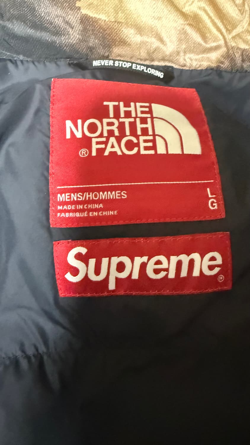 슈프림x노스페이스 블리치드 데님 눕시 상품이미지5