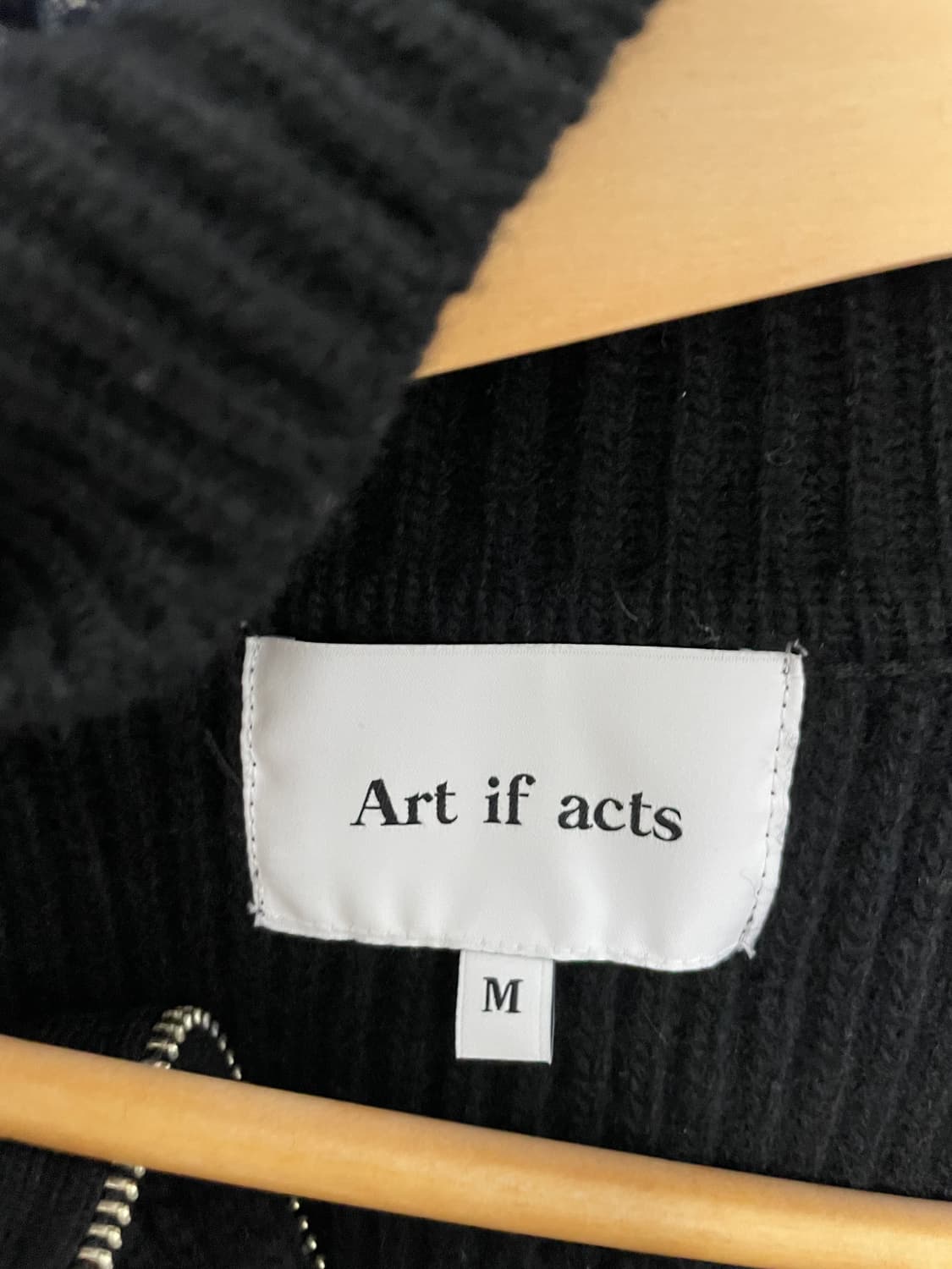 아트이프액츠 캐시미어 풀 집업 자켓 블랙 상품이미지4